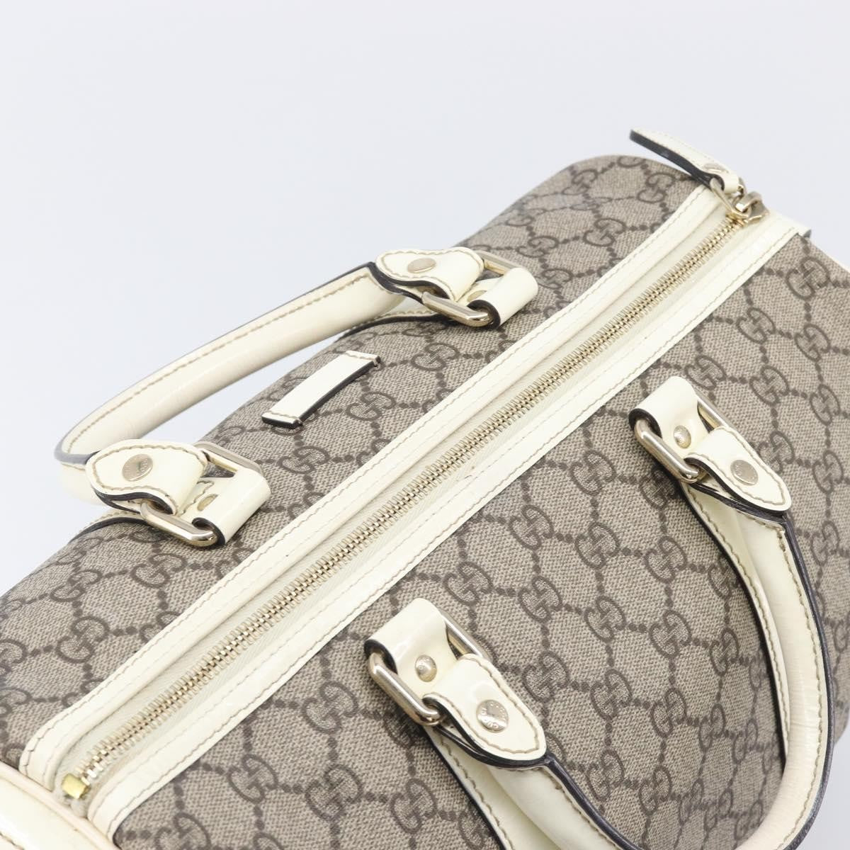 Gucci Joy Boston Gg Coated Canvas Beige Pvc Handbag (Pre-Owned)