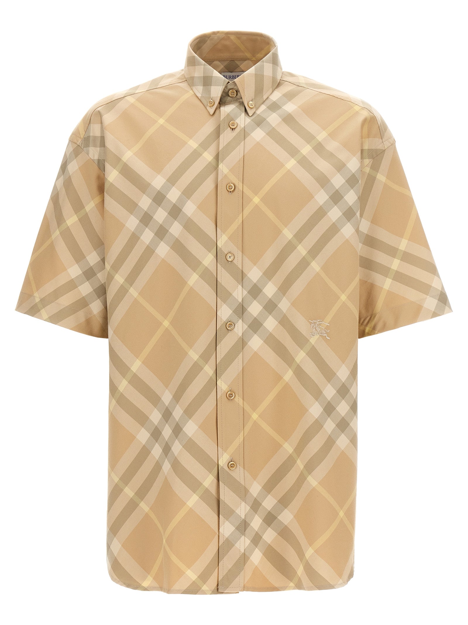 Burberry Men's Logo Embroidery Check Shirt