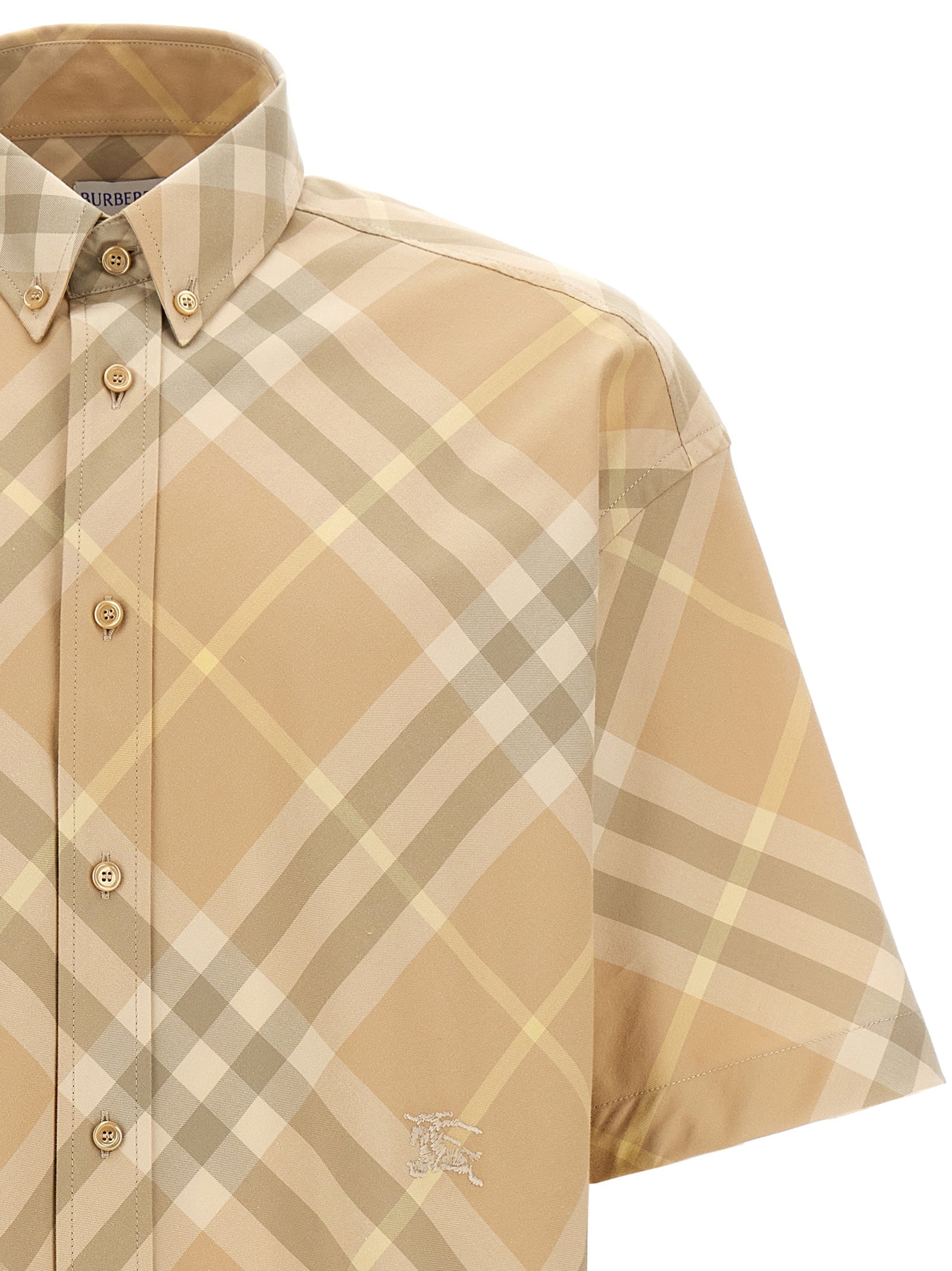 Burberry Men's Logo Embroidery Check Shirt
