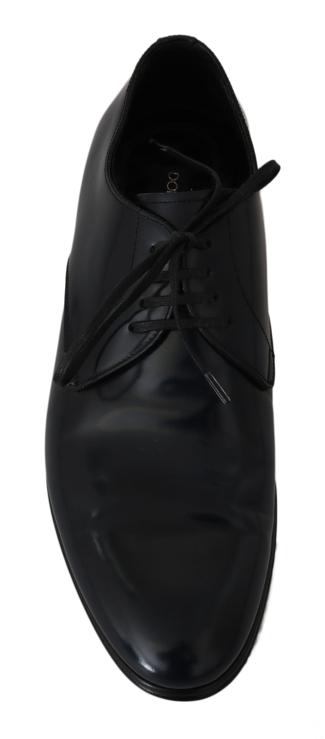Dolce & Gabbana Blue Leather Dress Derby Formal Mens Men's Shoes