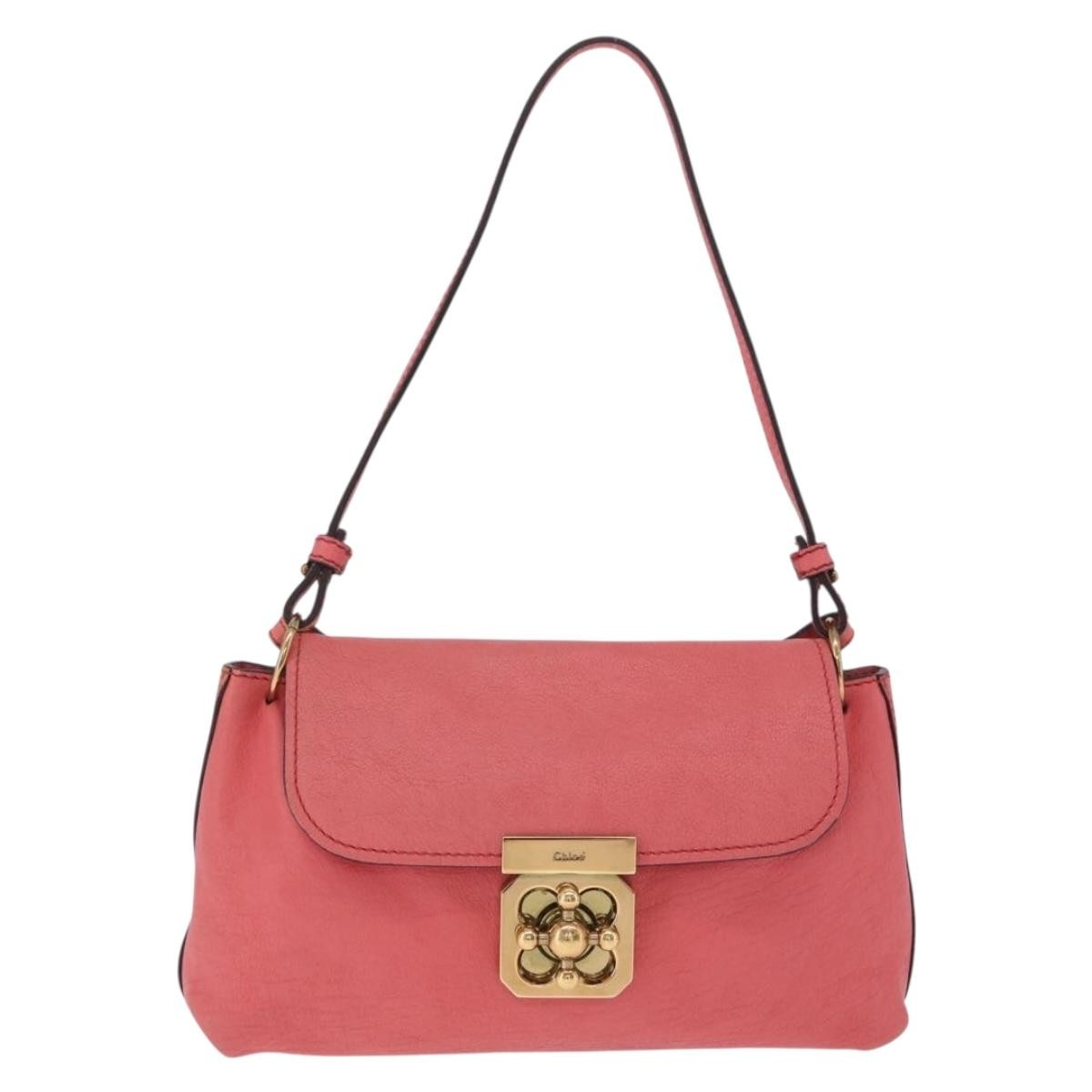 Chloe Elsie Satchel Leather Pink Leather Shoulder Bag Bag (Pre-Owned)