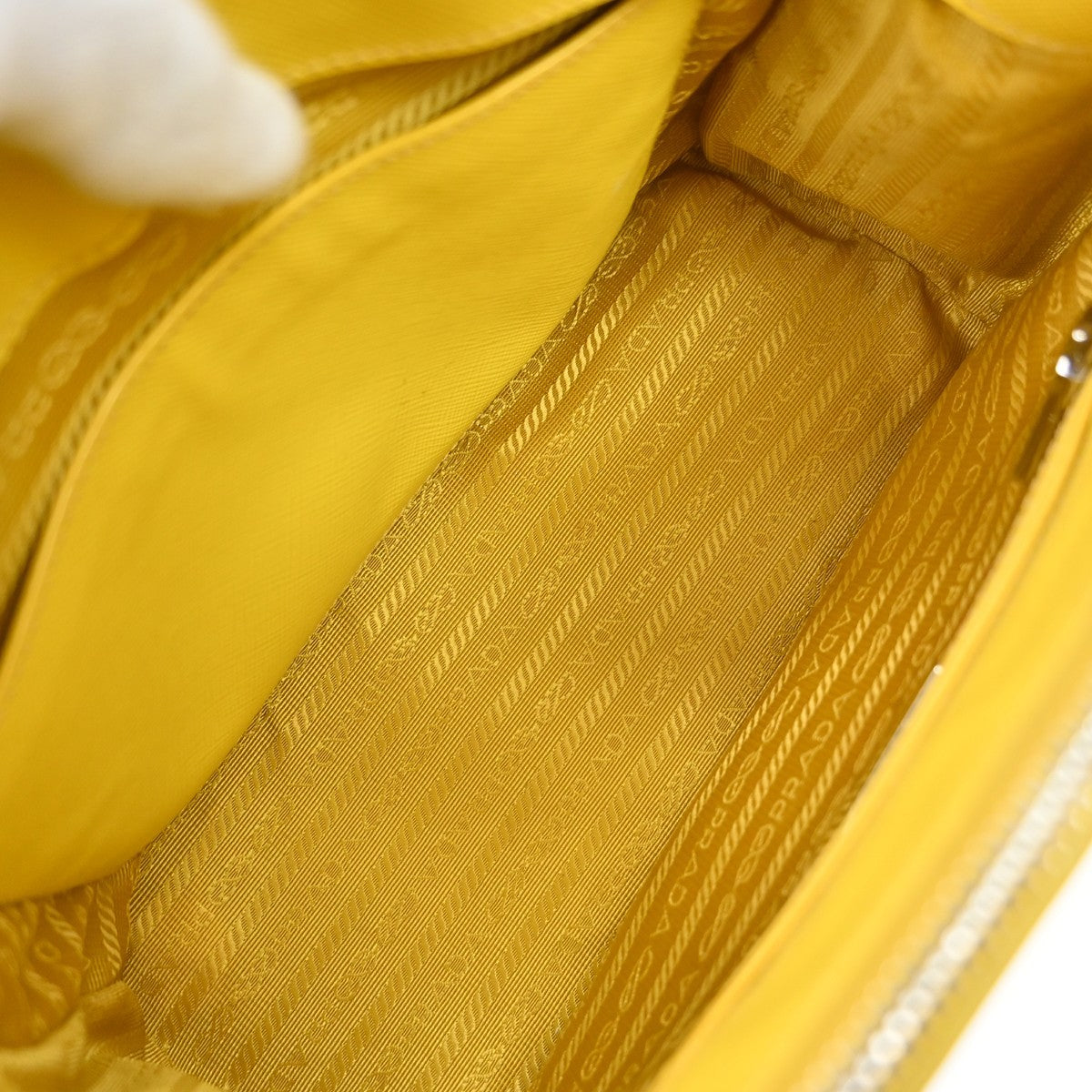 Prada Galleria Double Zip Saffiano Leather Yellow Leather Tote Bag Bag (Pre-Owned)