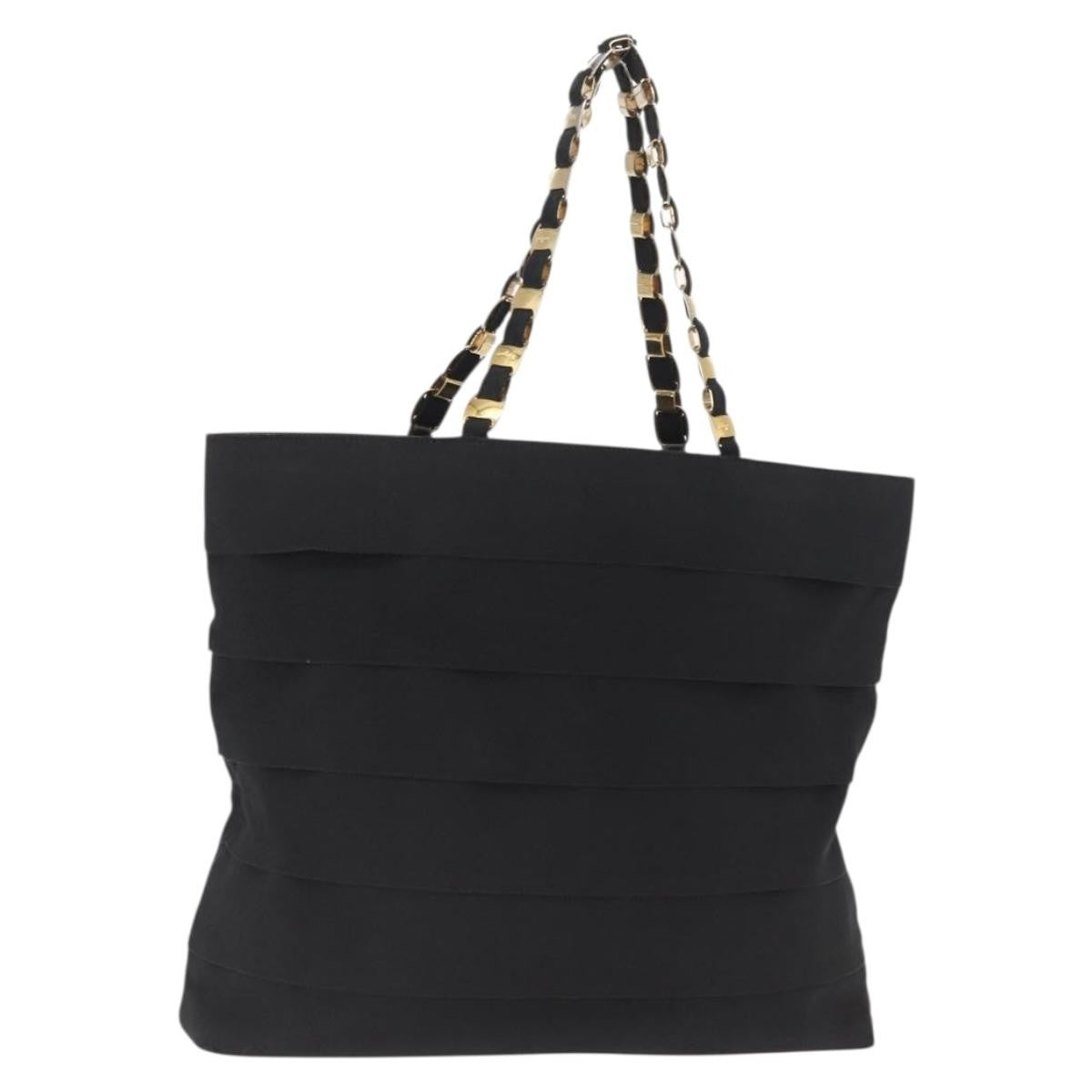 Salvatore Ferragamo Vala Tote Canvas Black Canvas Tote Bag Bag (Pre-Owned)