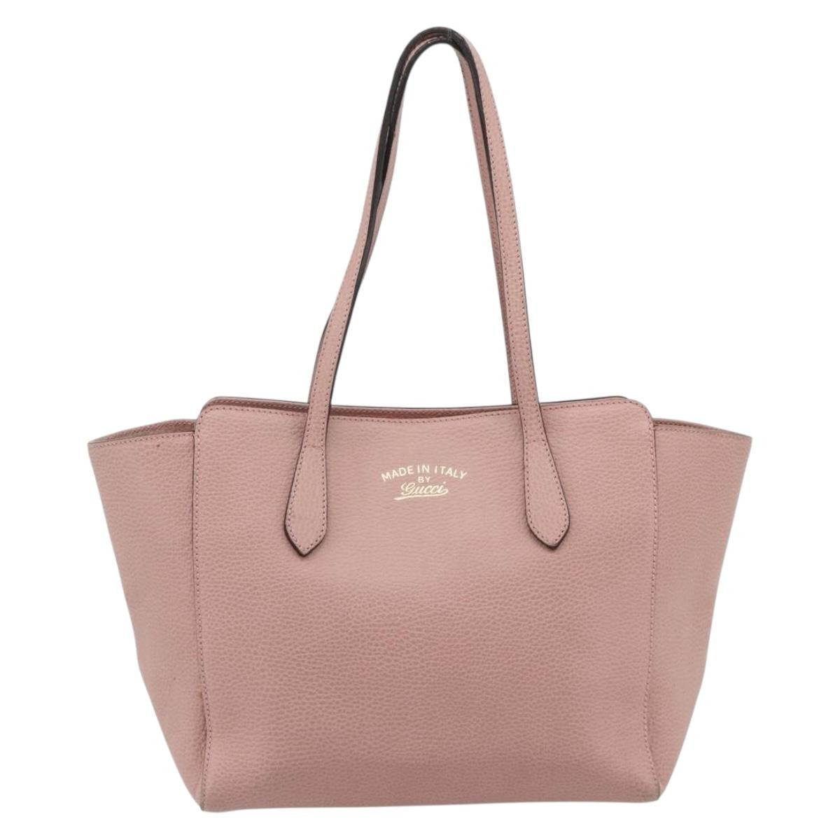 Gucci Swing Tote Leather Pink Leather Tote Bag Bag (Pre-Owned)
