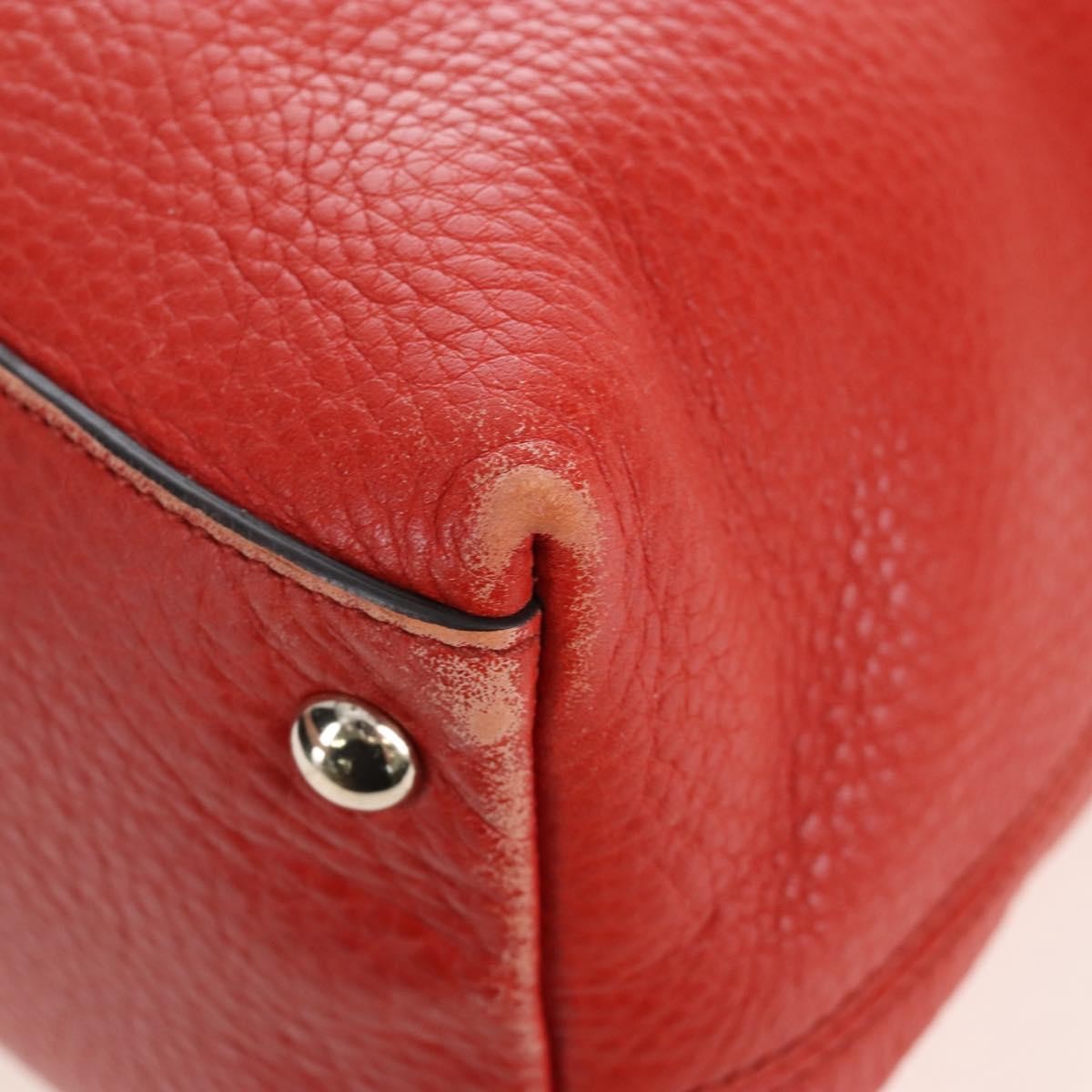 Gucci Soho Convertible Soft Top Handle Leather Orange Leather Handbag (Pre-Owned)