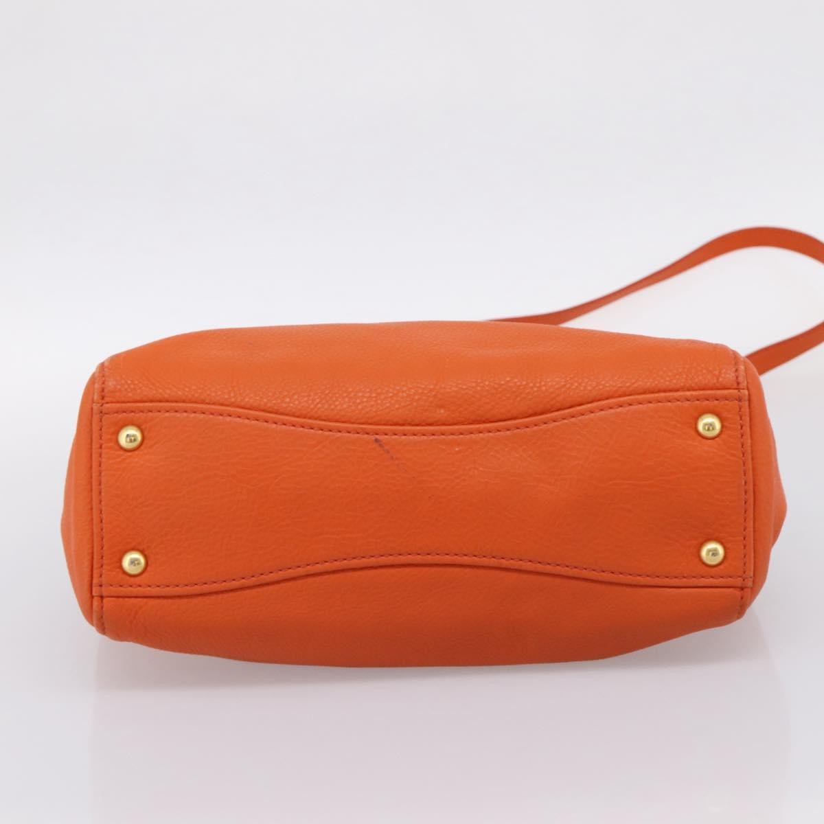 Miu Miu Caribou Convertible Tote Leather Orange Leather Handbag (Pre-Owned)