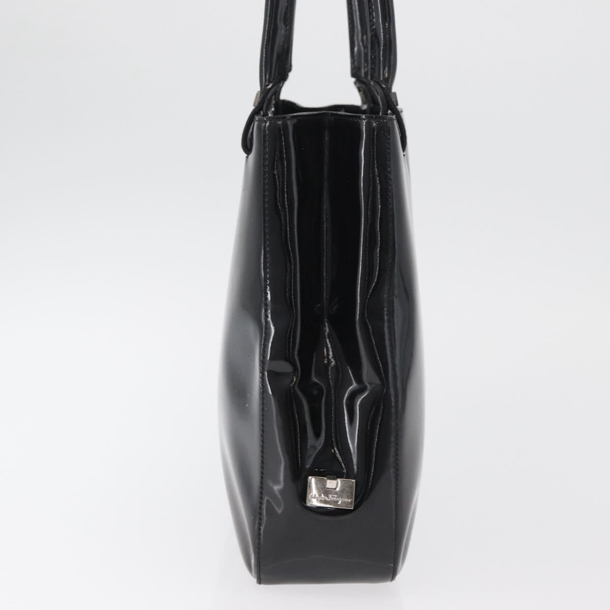 Salvatore Ferragamo Vintage Patent Leather Black Patent_Leather Tote Bag Bag (Pre-Owned)