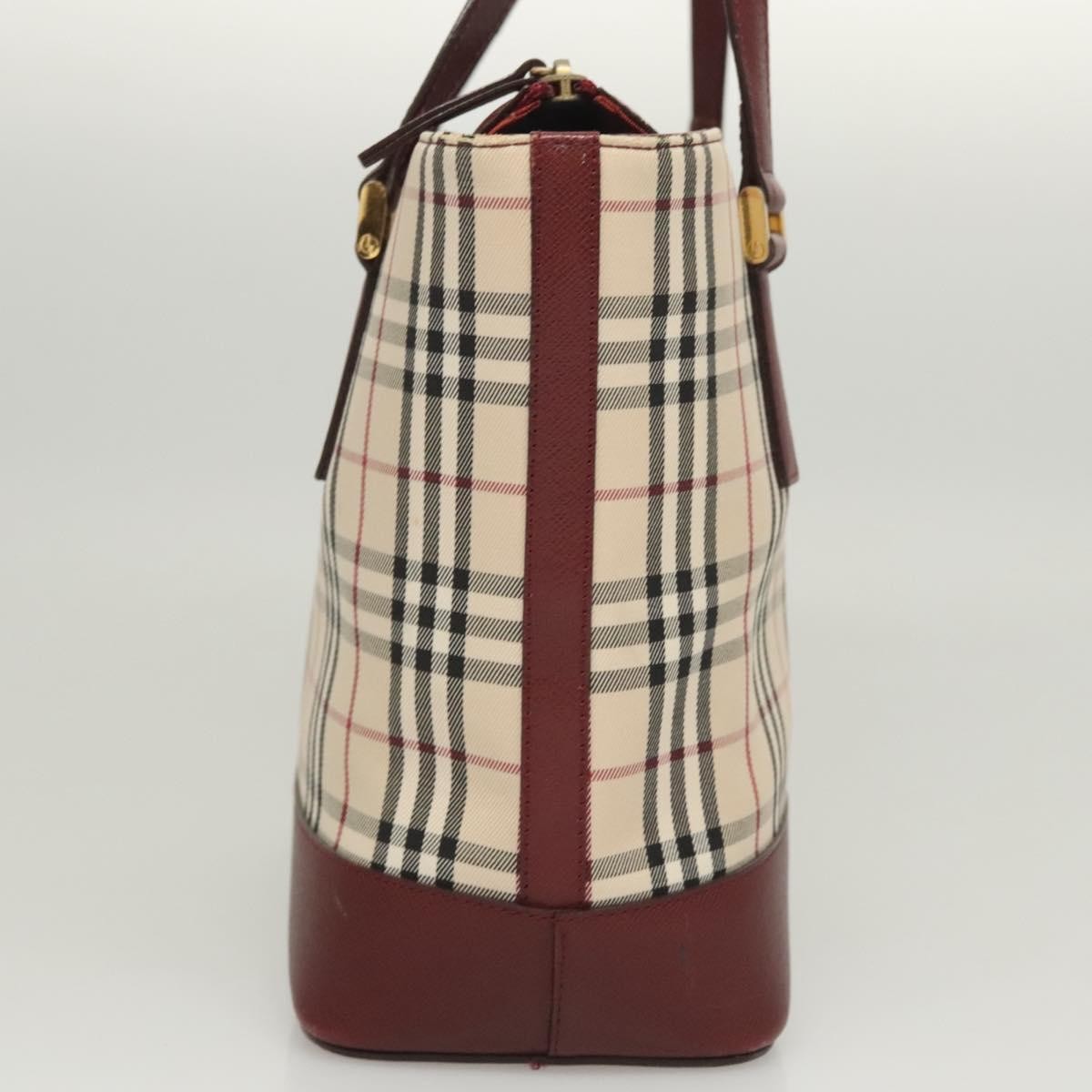 Burberry Nova Check Nova Check Canvas And Leather Beige Canvas Handbag (Pre-Owned)