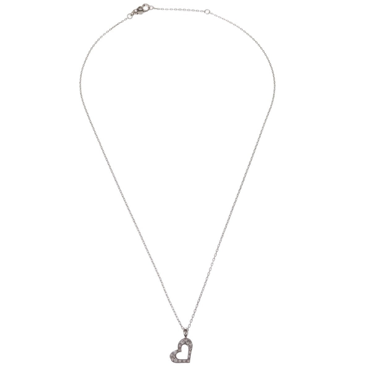 Piaget Limelight Hearts Pendant 18K White Gold With Pave Diamonds Silver White_Gold Necklace Jewelry (Pre-Owned)