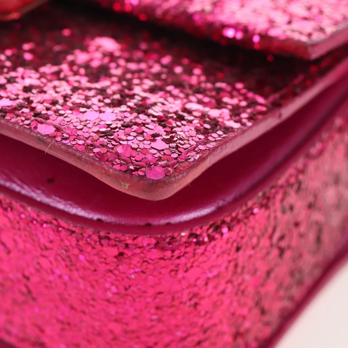 Saint Laurent Lulu Bunny Glitter Pink Leather Shoulder Bag Bag (Pre-Owned)
