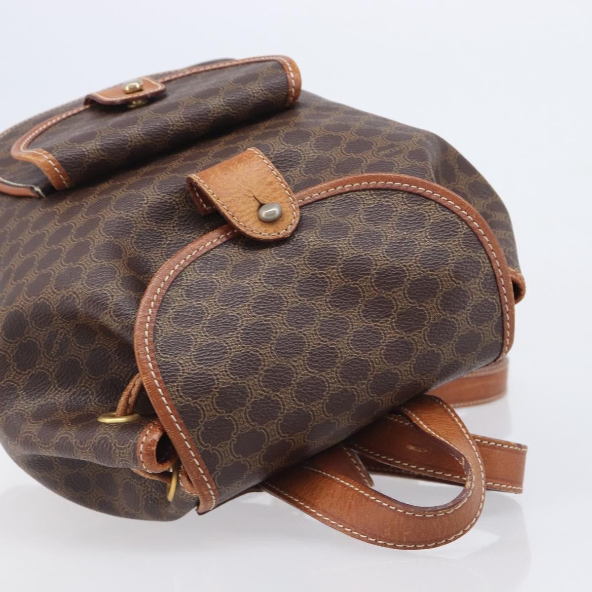 Celine Vintage Macadam Canvas Brown Canvas Backpack Bag (Pre-Owned)