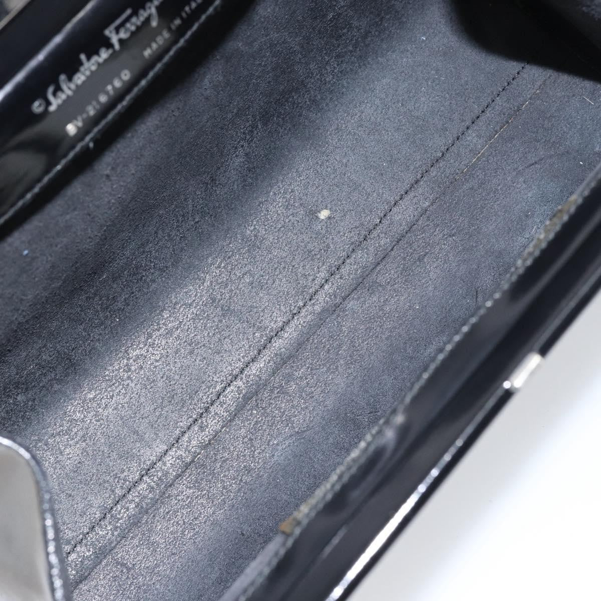 Salvatore Ferragamo Vintage Patent Leather Black Patent_Leather Tote Bag Bag (Pre-Owned)