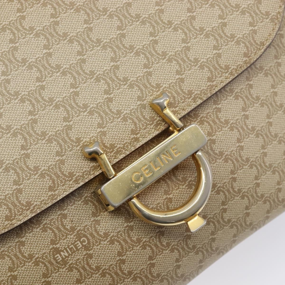 Celine Macadam Shoulder Canvas Beige Canvas Crossbody Bag Bag (Pre-Owned)