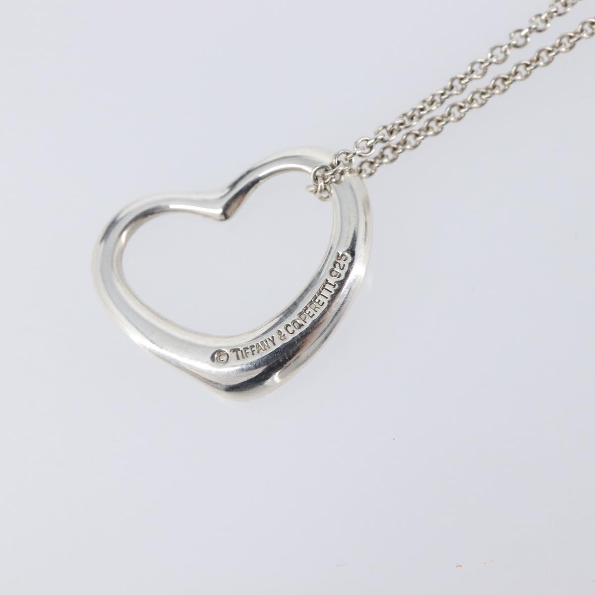 Tiffany & Co. Elsa Peretti Open Heart Pendant Sterling Silver Silver Silver Necklace Jewelry (Pre-Owned)