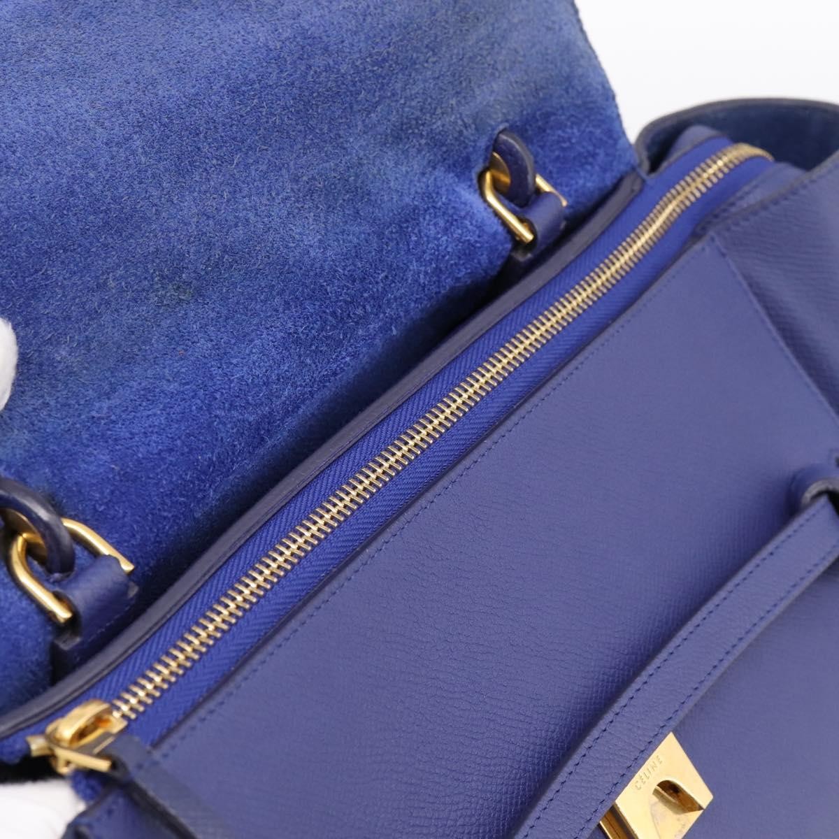 Celine Belt Leather Blue Leather Handbag (Pre-Owned)