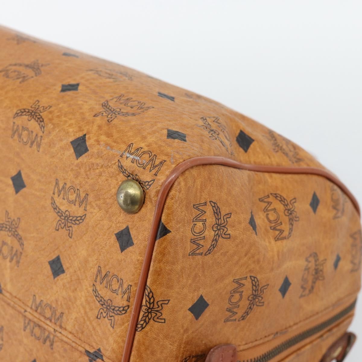 MCM Visetos Logogramme Leather Brown Leather Handbag (Pre-Owned)