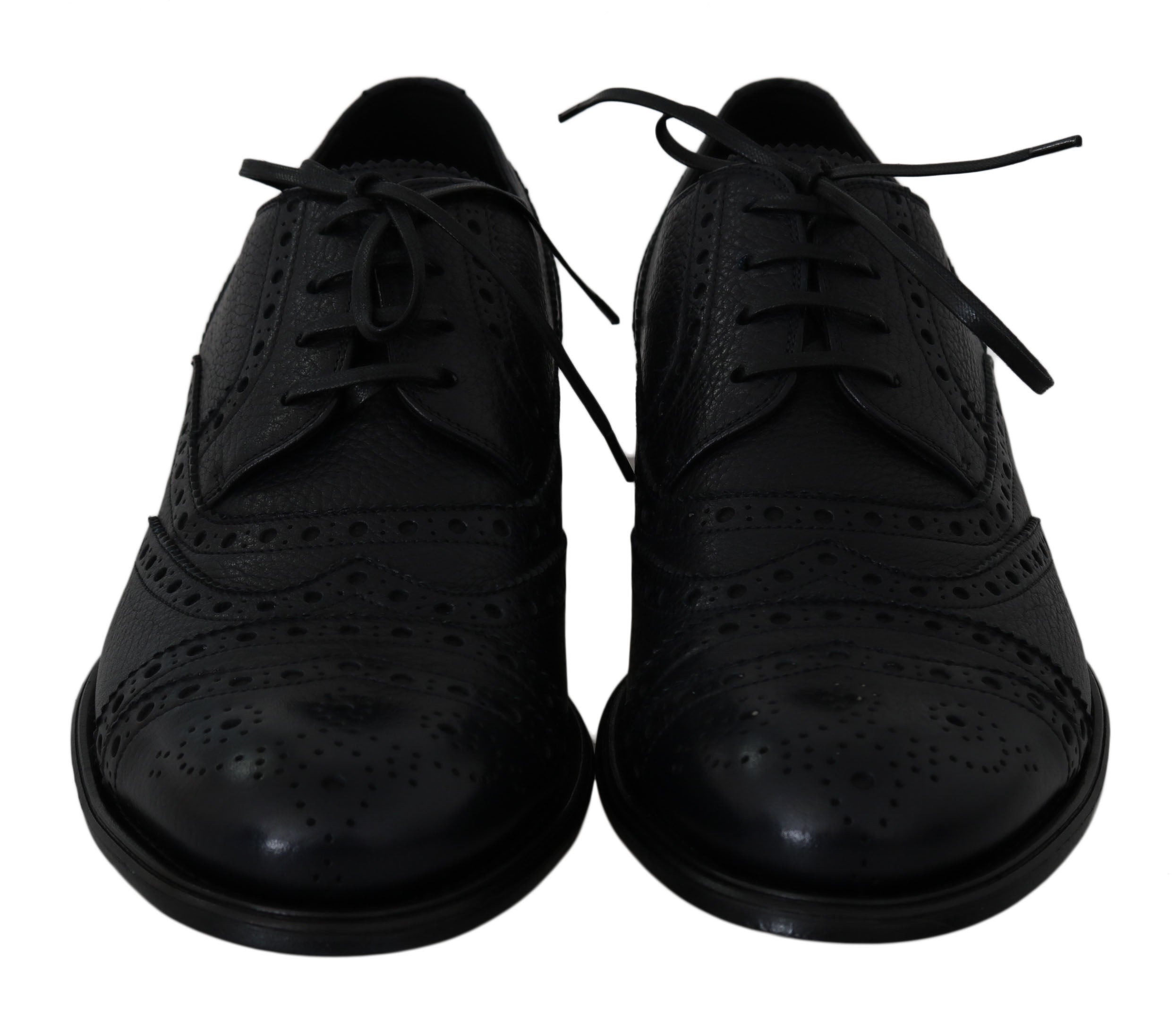 Dolce & Gabbana Blue Leather Wingtip Oxford Dress Men's Shoes