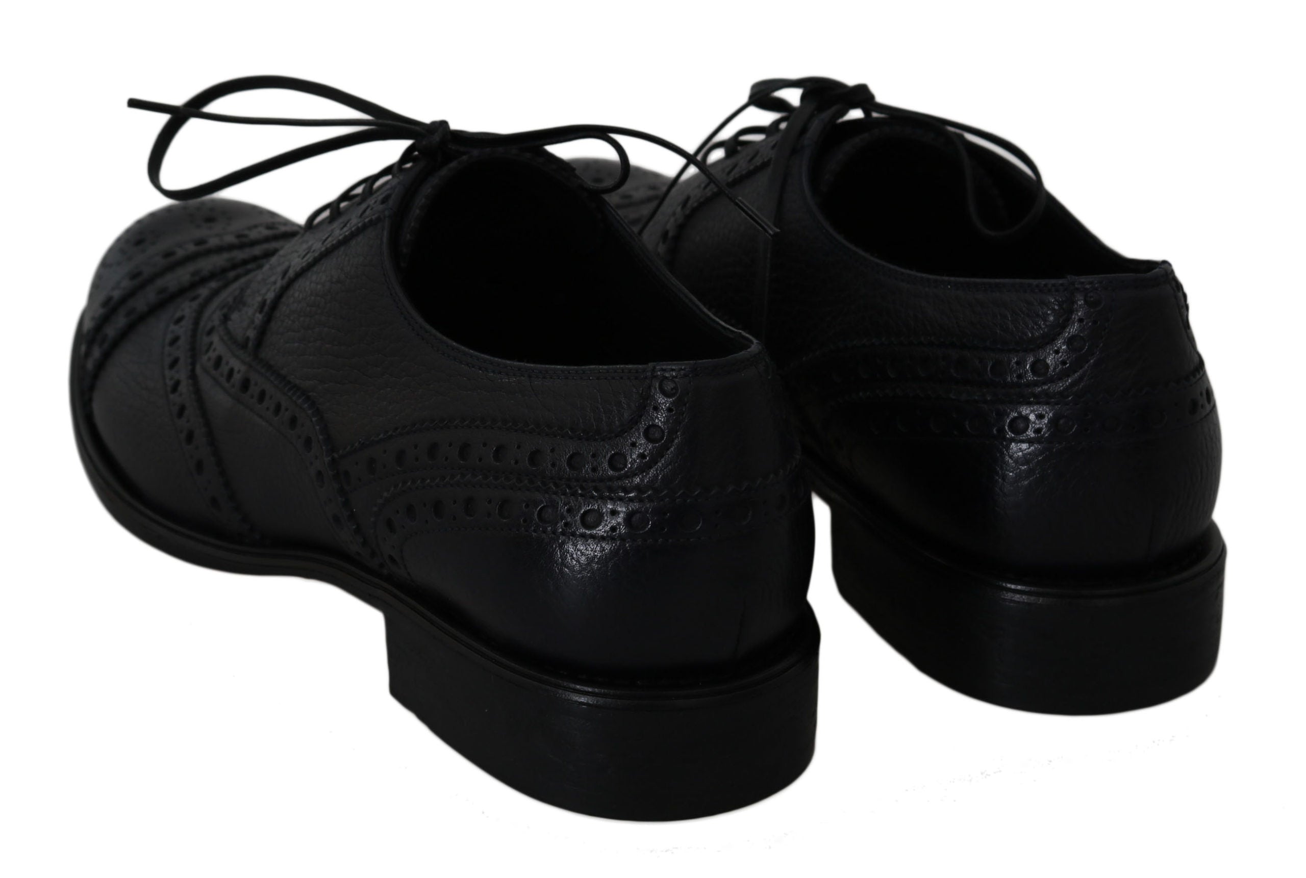 Dolce & Gabbana Blue Leather Wingtip Oxford Dress Men's Shoes