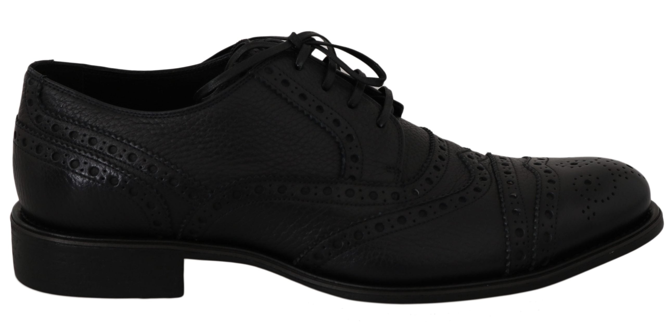 Dolce & Gabbana Blue Leather Wingtip Oxford Dress Men's Shoes
