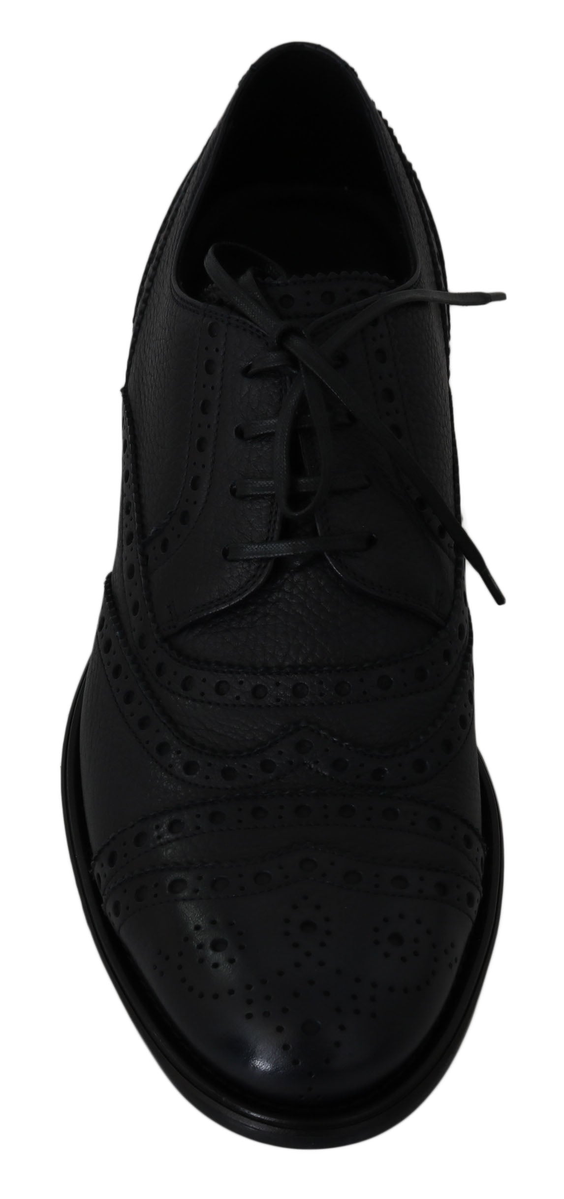 Dolce & Gabbana Blue Leather Wingtip Oxford Dress Men's Shoes