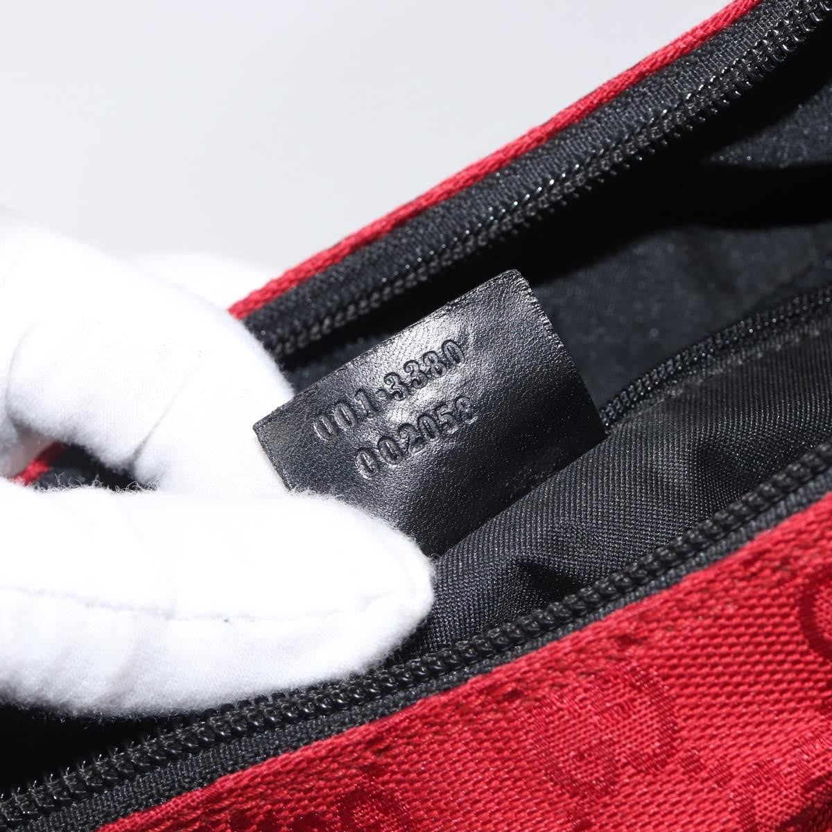 Gucci Double Pocket Zip Hobo Gg Canvas Red Canvas Shoulder Bag Bag (Pre-Owned)