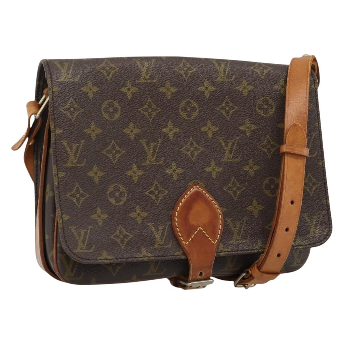 Louis Vuitton Cartouchiere Monogram Canvas Brown Canvas Shoulder Bag Bag (Pre-Owned)