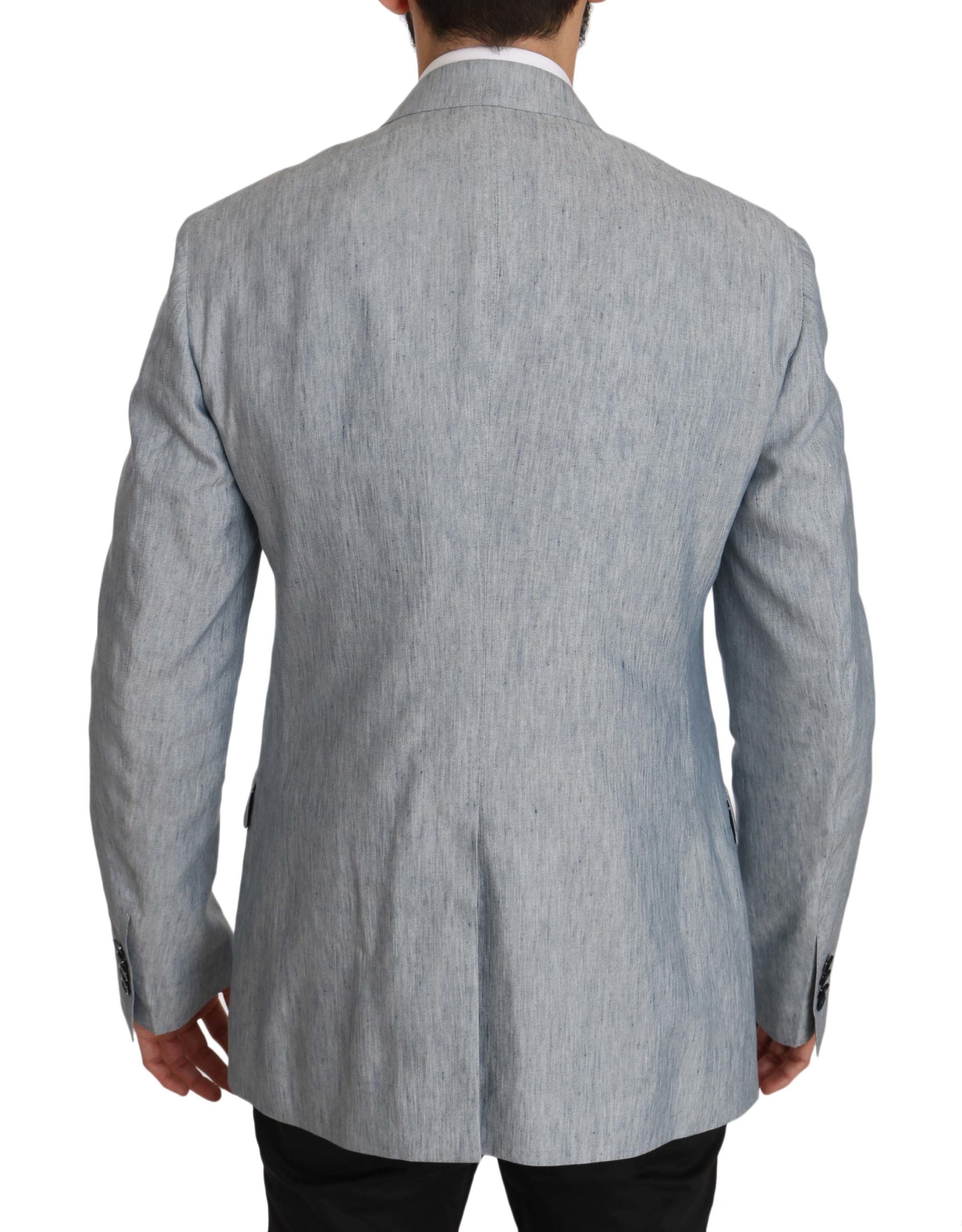 Dolce & Gabbana Blue Flax NAPOLI Jacket Coat Men's Blazer