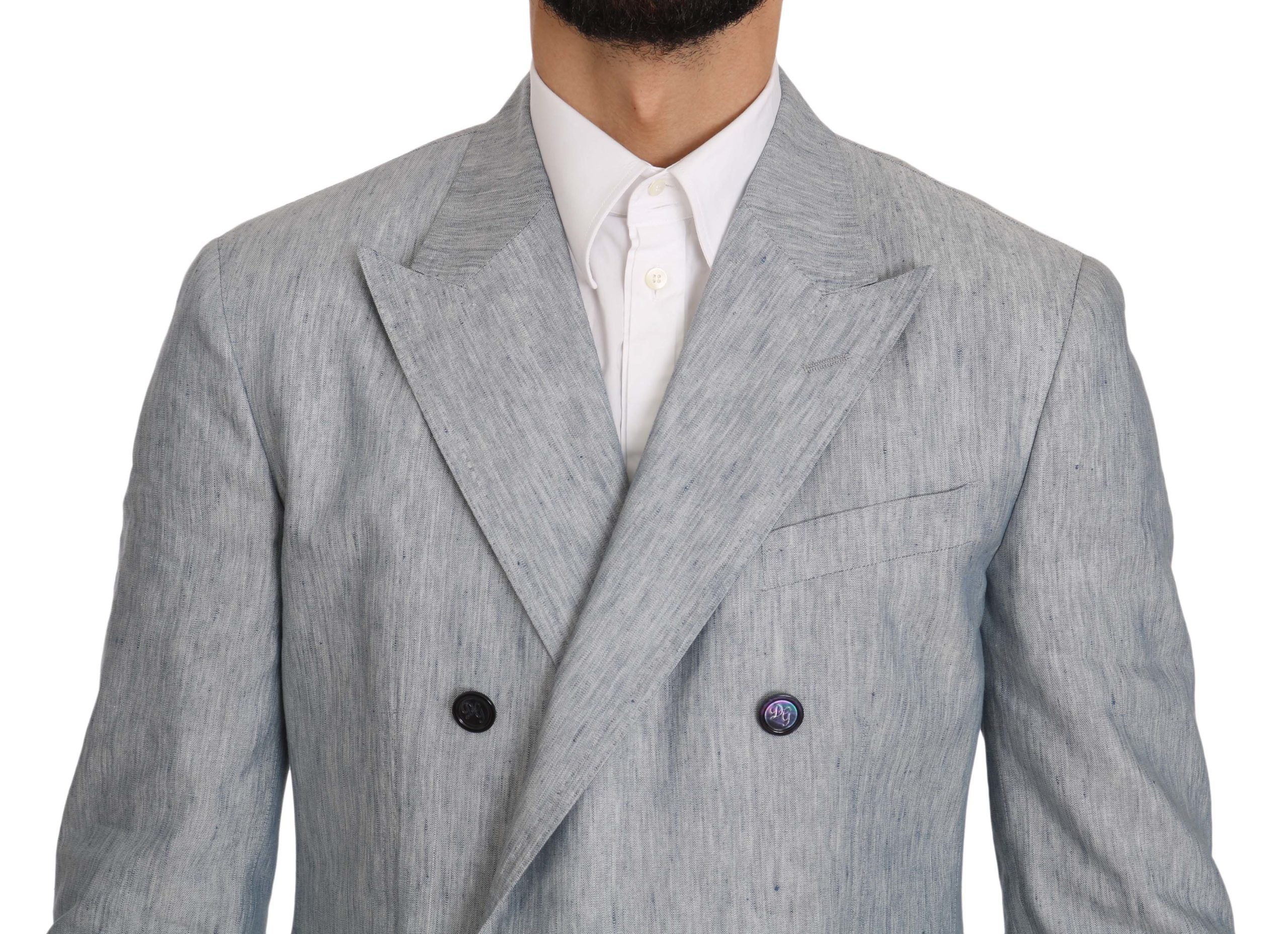 Dolce & Gabbana Blue Flax NAPOLI Jacket Coat Men's Blazer
