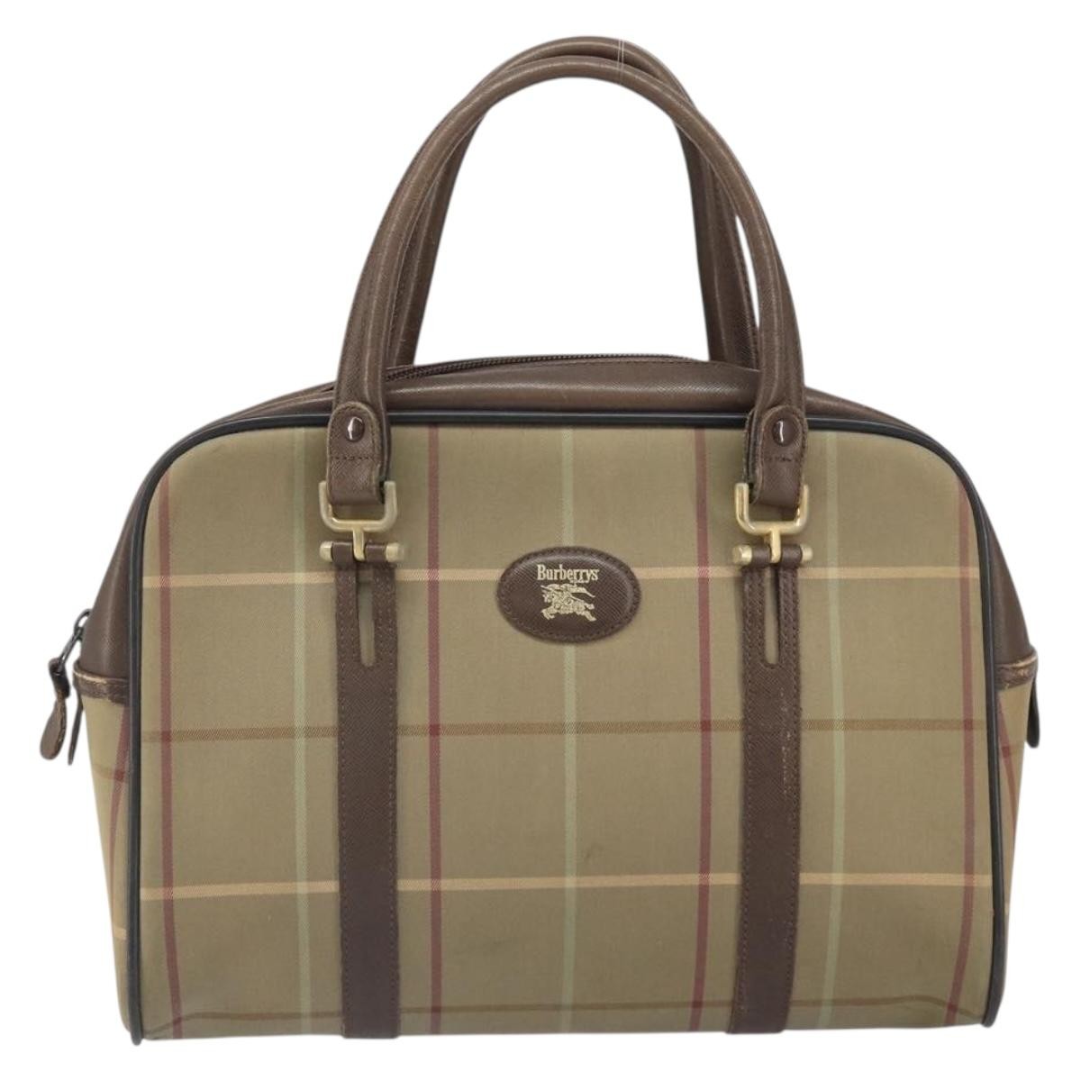 Burberry Nova Canvas Beige Canvas Handbag (Pre-Owned)