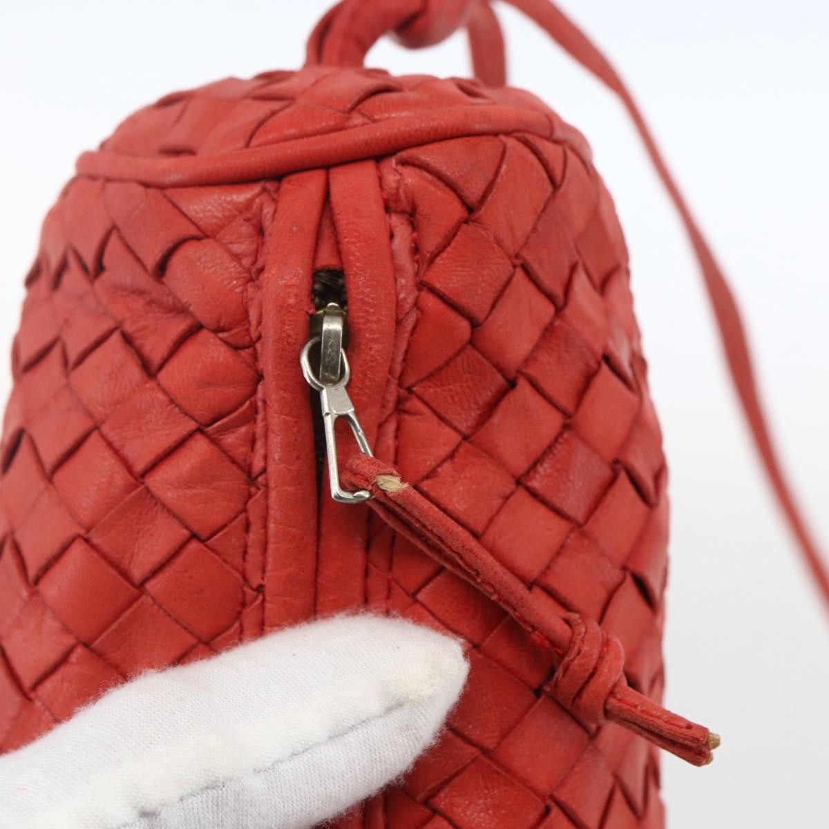 Bottega Veneta Intrecciato Clutch Leather Red Leather Clutche & Pouche Bag (Pre-Owned)