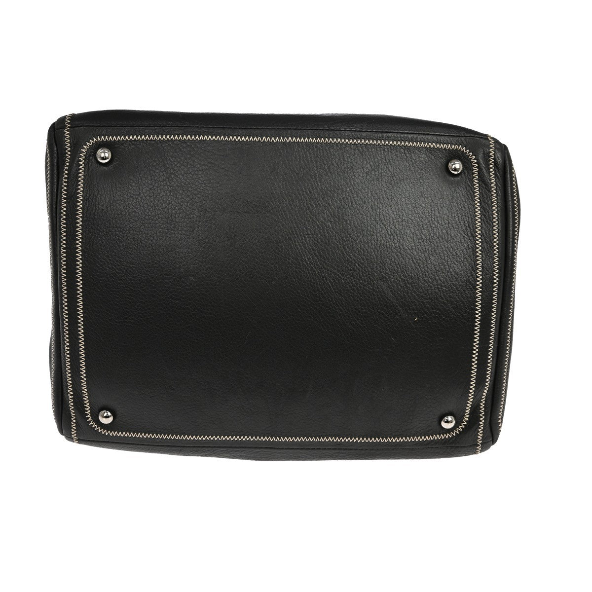 Chanel Vintage Bowler Lambskin Black Leather Handbag (Pre-Owned)