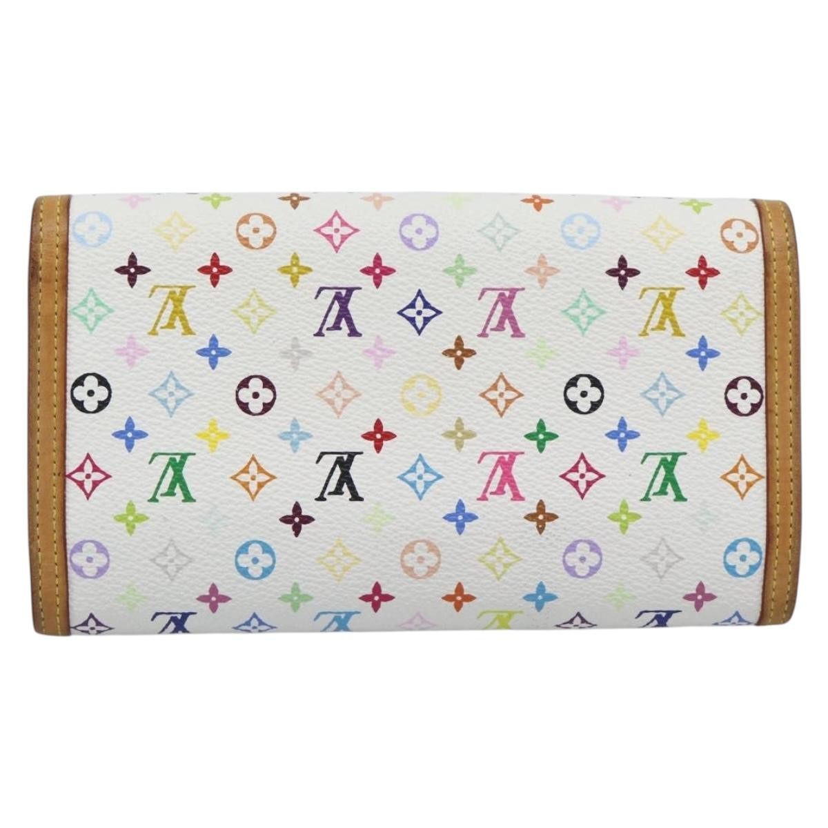 Louis Vuitton Porte Tresor International Monogram Multicolor White Canvas Wallets Accessory (Pre-Owned)