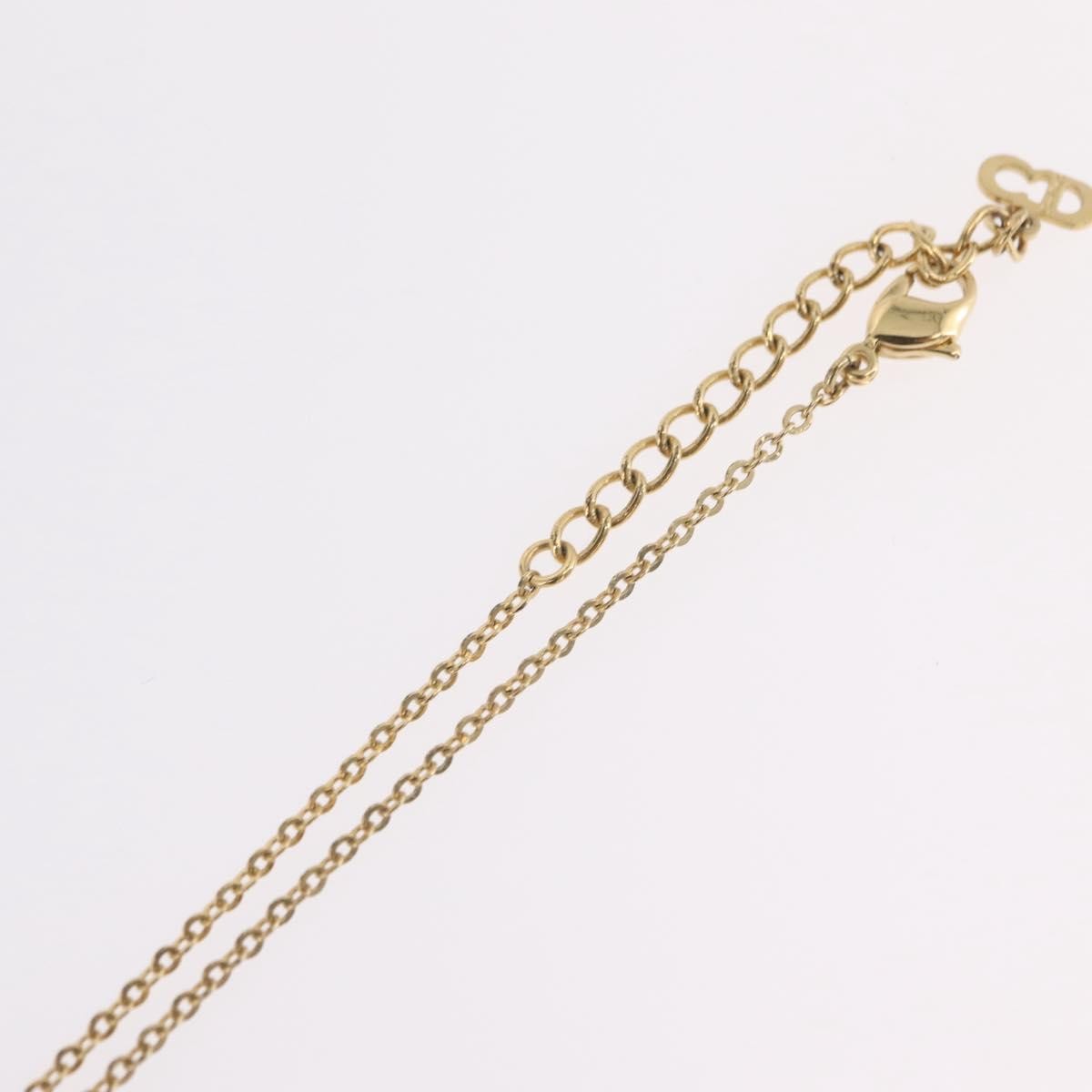 Christian Dior Logo Heart Pendant Metal Gold Metal Necklace Jewelry (Pre-Owned)