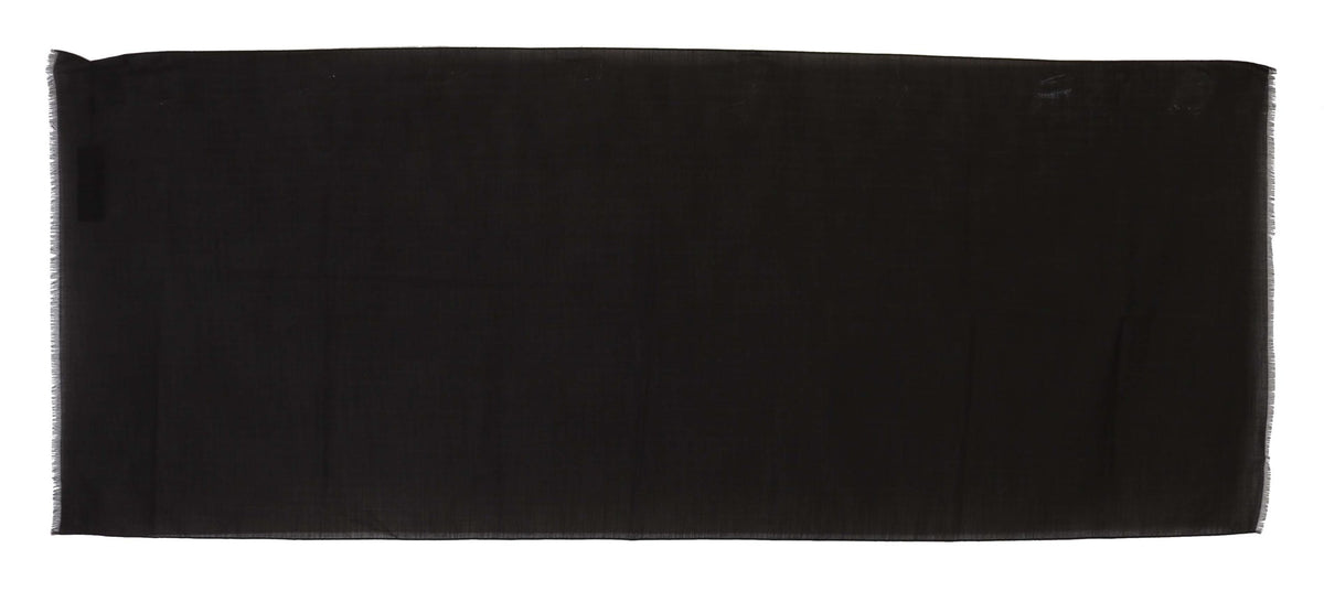Dolce & Gabbana Dark Gray Virgin Wool Striped Pattern Wrap Men's Scarf