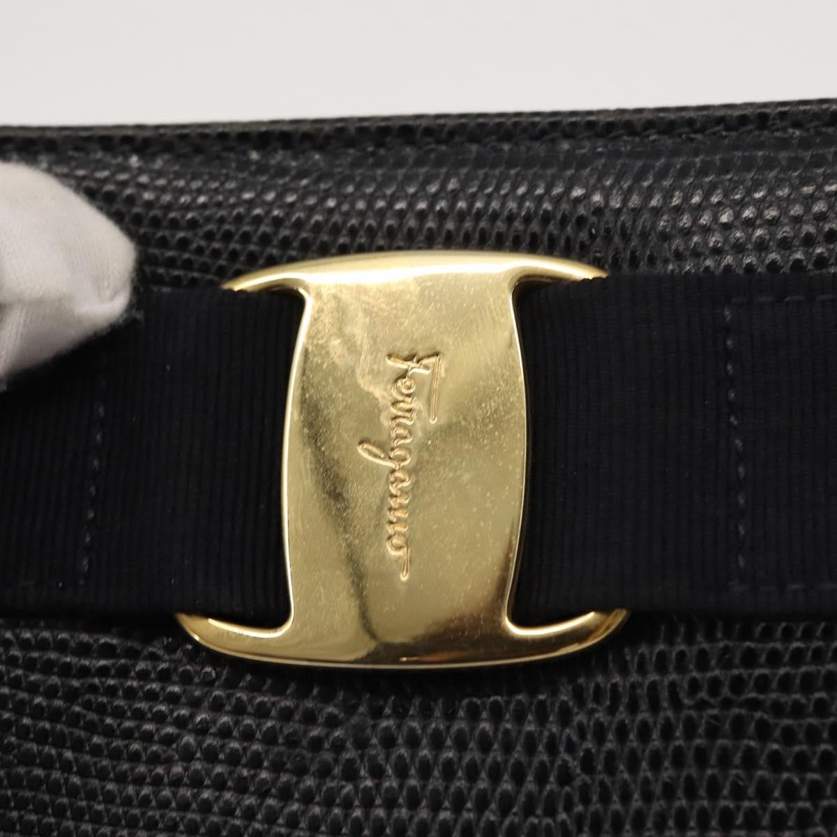 Salvatore Ferragamo Vala Tote Leather Navy Leather Tote Bag Bag (Pre-Owned)