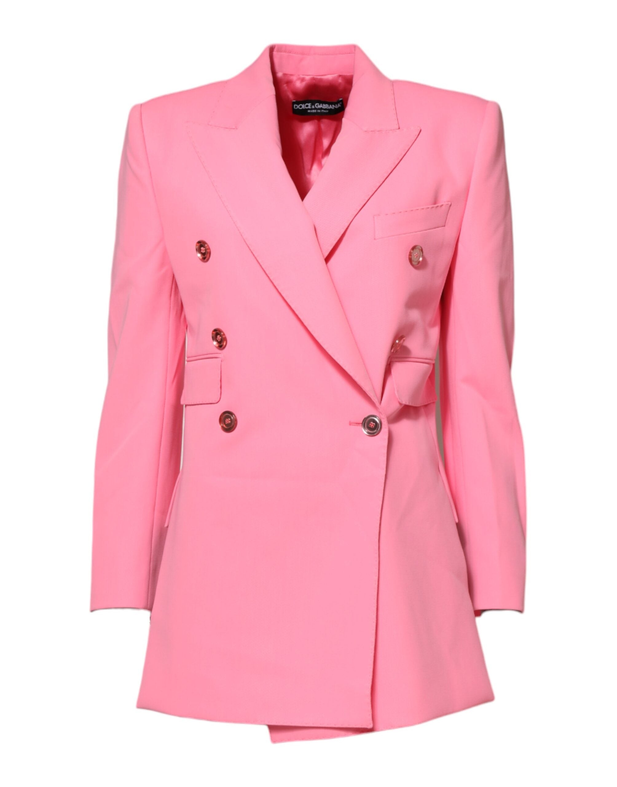Dolce & Gabbana Pink Double Breasted Women Coat Women's Jacket (Pre-Owned)