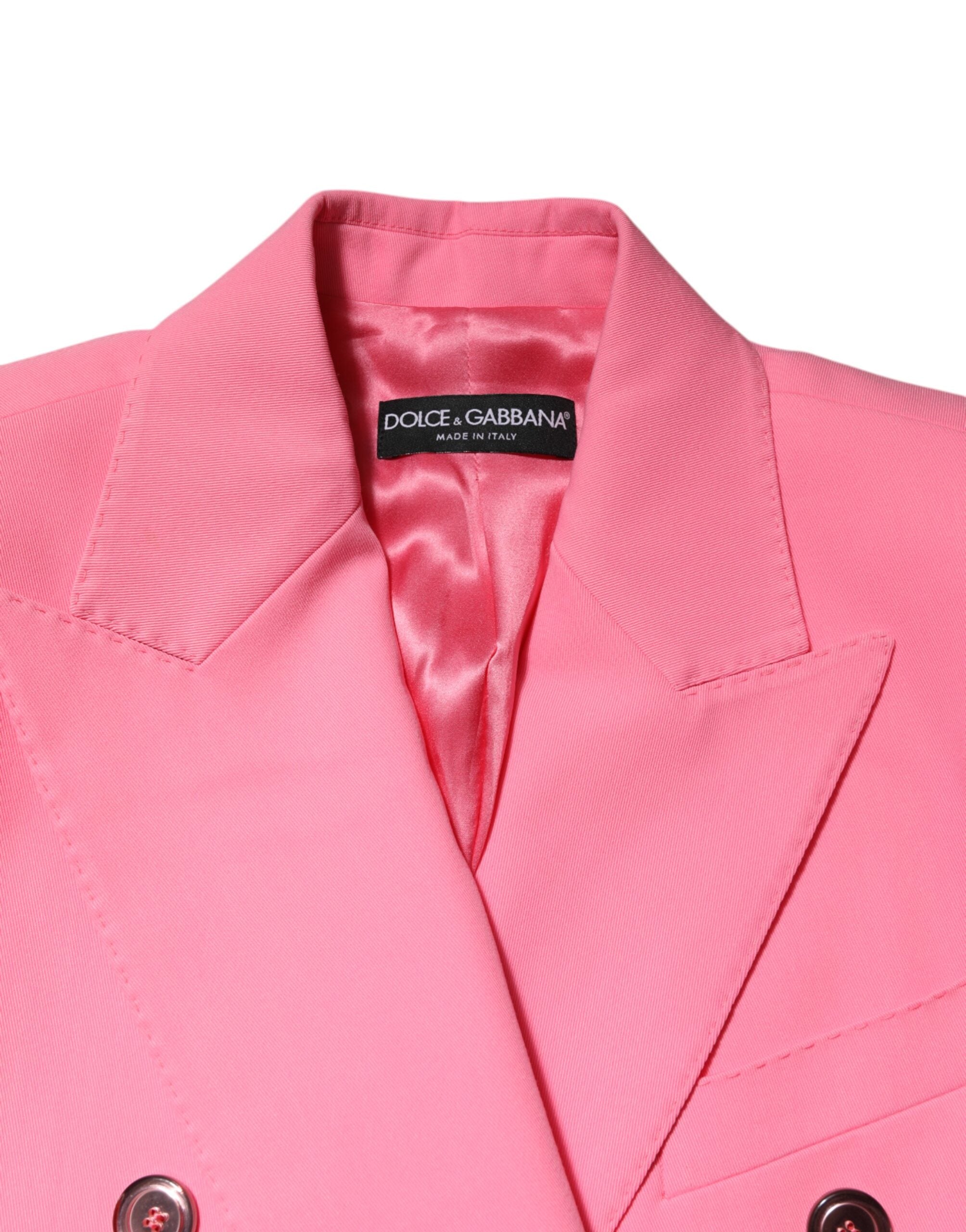 Dolce & Gabbana Pink Double Breasted Women Coat Women's Jacket (Pre-Owned)