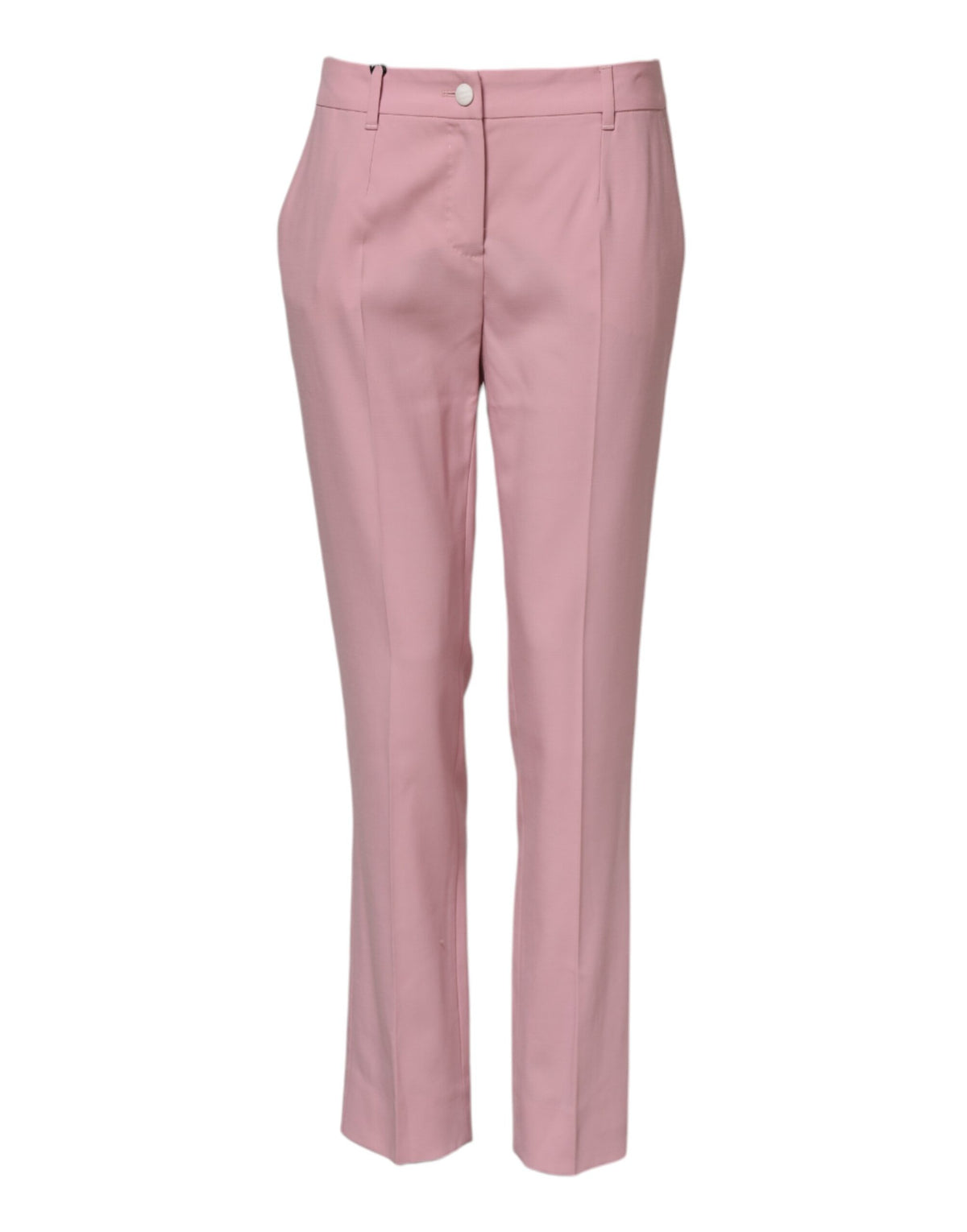 Dolce & Gabbana Pink Wool Mid Waist Tapered Women's Pants