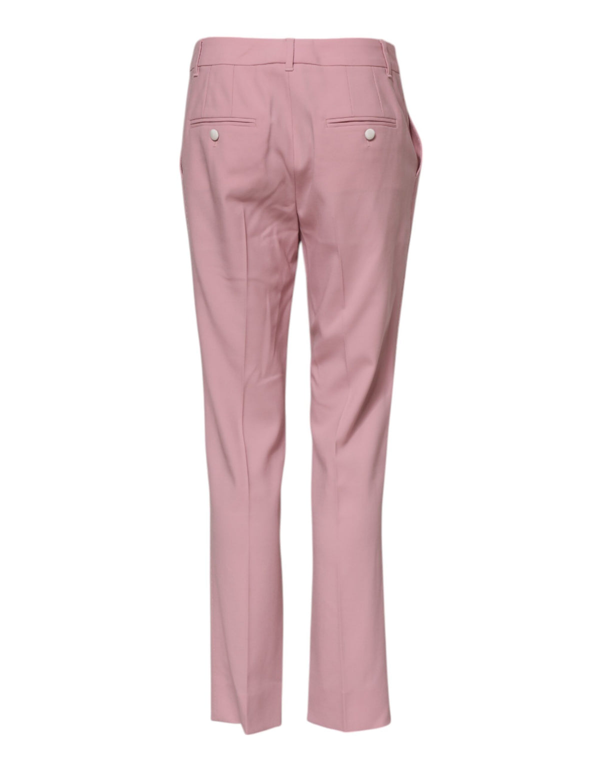 Dolce & Gabbana Pink Wool Mid Waist Tapered Women's Pants