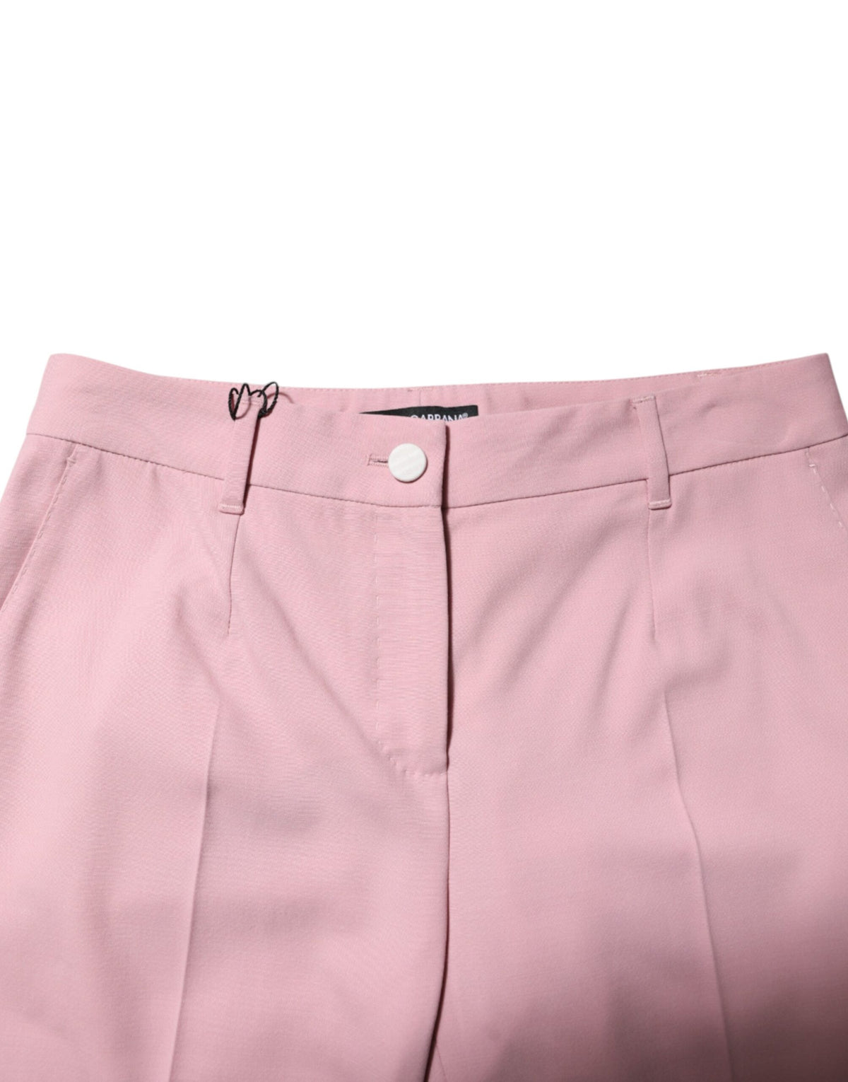 Dolce & Gabbana Pink Wool Mid Waist Tapered Women's Pants