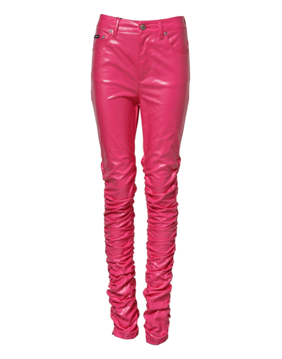 Dolce & Gabbana Pink Cotton High Waisted Skinny Denim Women's Jeans