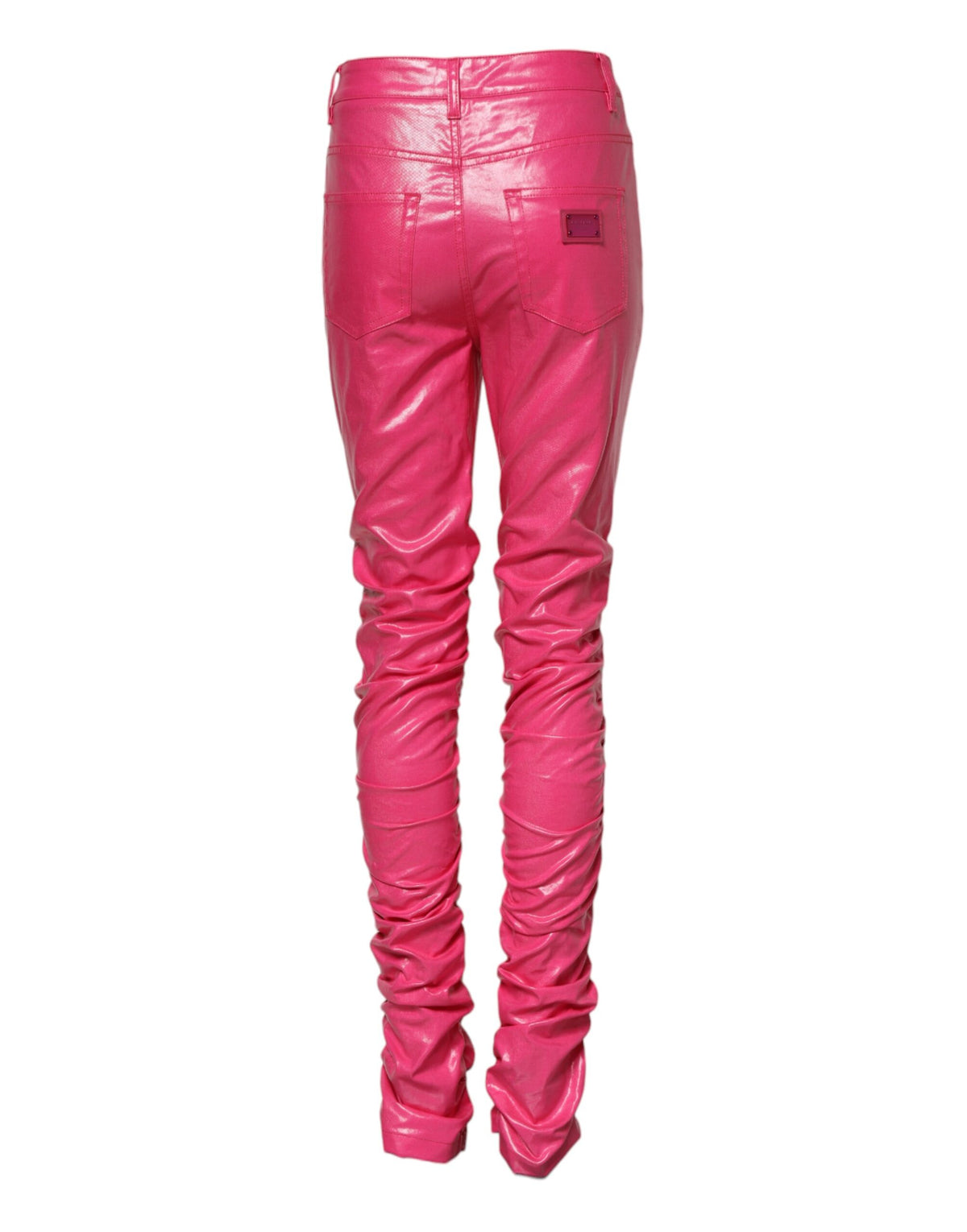 Dolce & Gabbana Pink Cotton High Waisted Skinny Denim Women's Jeans