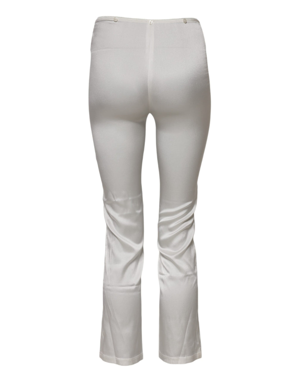 Dolce & Gabbana Ivory Silk Tapered High Waist Women's Pants (Pre-Owned)