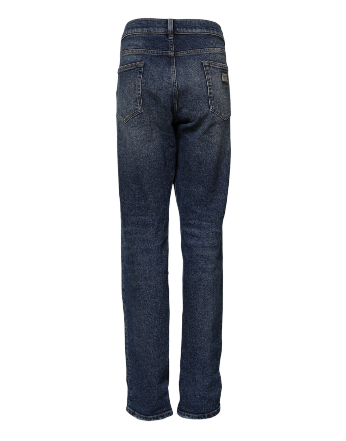 Dolce & Gabbana Blue Cotton Mid Waisted Straight Denim Women's Jeans