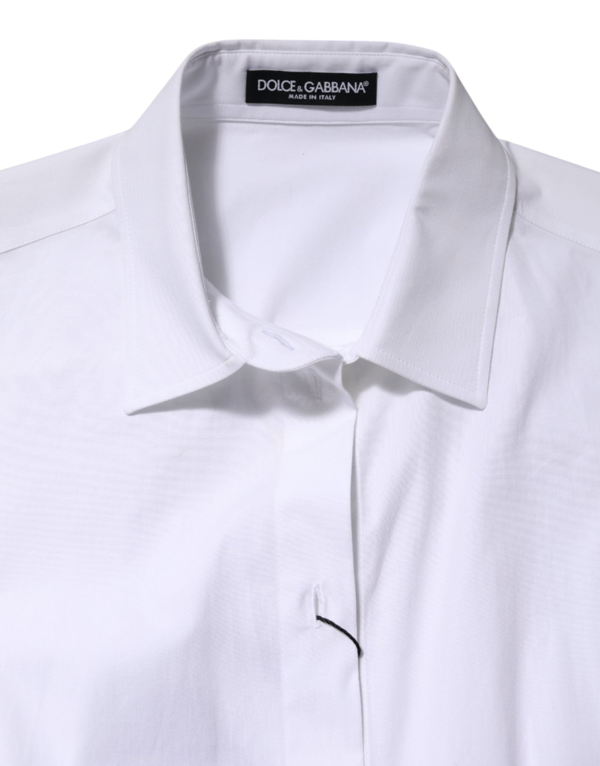 Dolce & Gabbana White Cotton Long Sleeves Collared Shirt Women's Top (Pre-Owned)