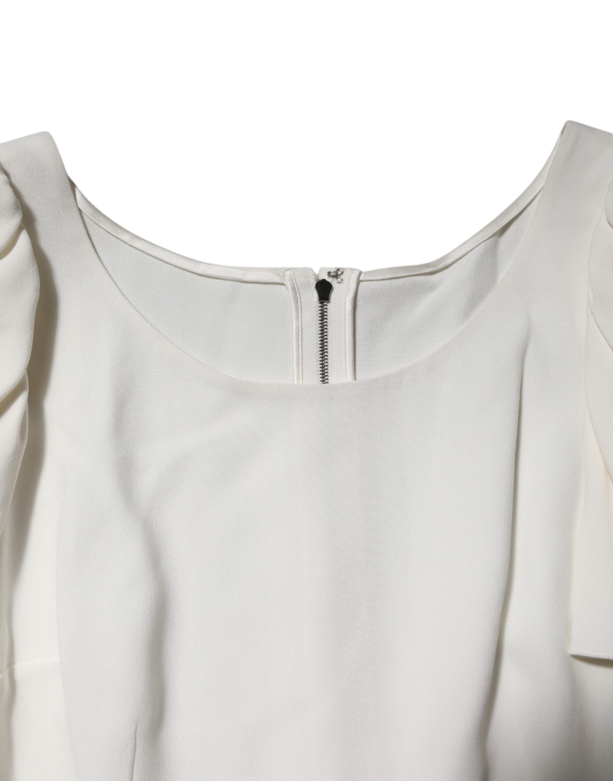 Dolce & Gabbana White Round Neck Short Sleeves Blouse Women's Top