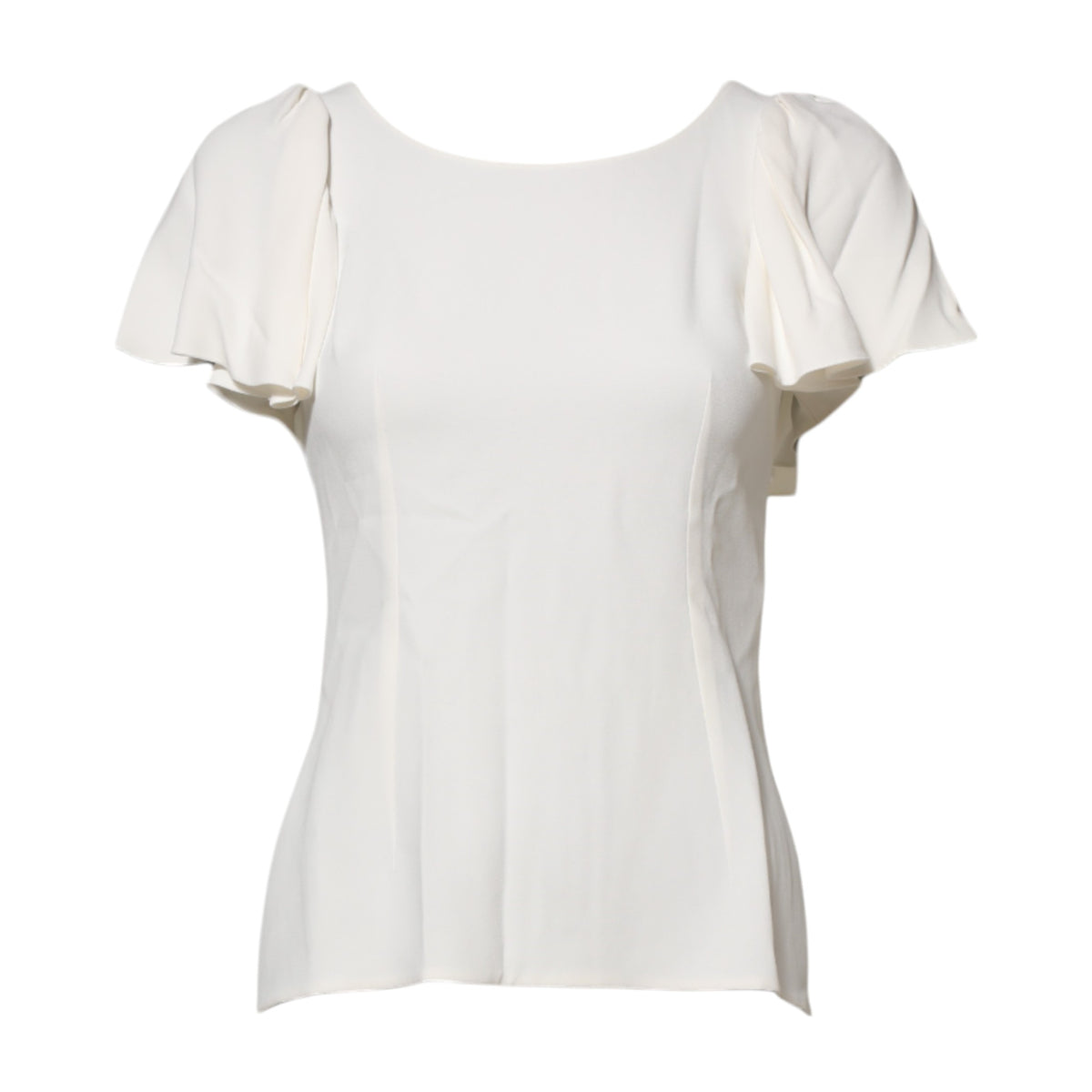 Dolce & Gabbana White Round Neck Short Sleeves Blouse Women's Top