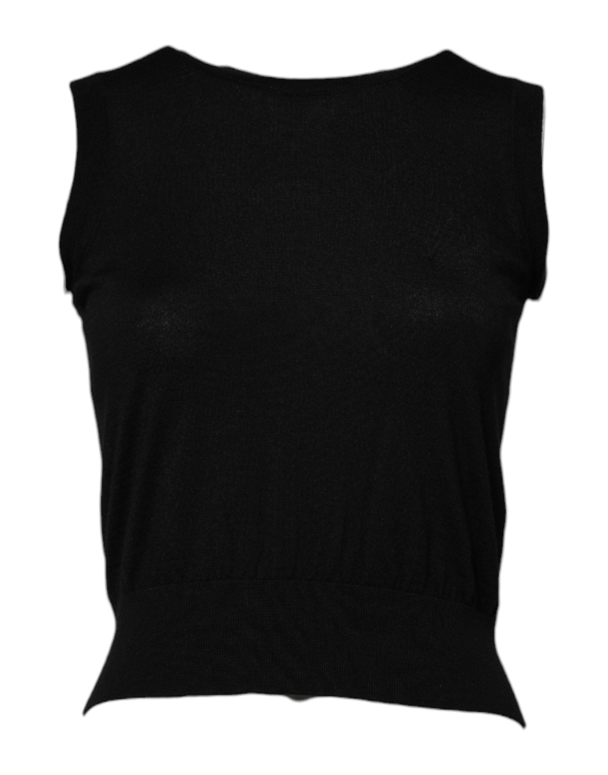 Dolce & Gabbana Black Cashmere Sleeveless Women Tank Women's T-shirt (Pre-Owned)