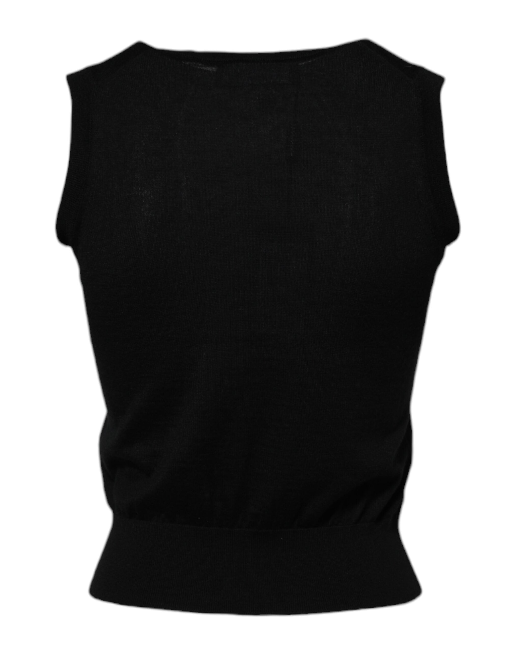 Dolce & Gabbana Black Cashmere Sleeveless Women Tank Women's T-shirt (Pre-Owned)