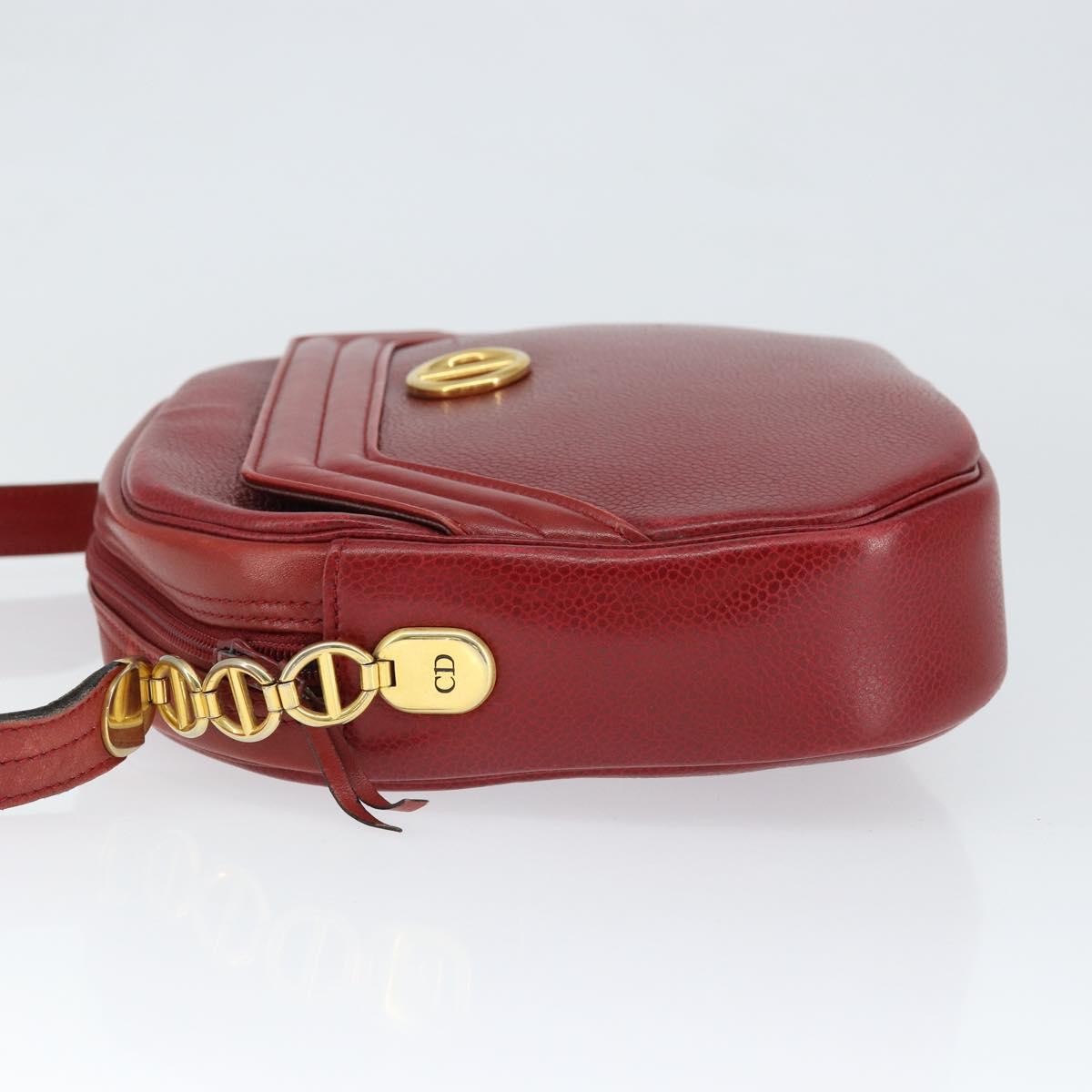 Christian Dior Vintage Leather Red Leather Shoulder Bag Bag (Pre-Owned)